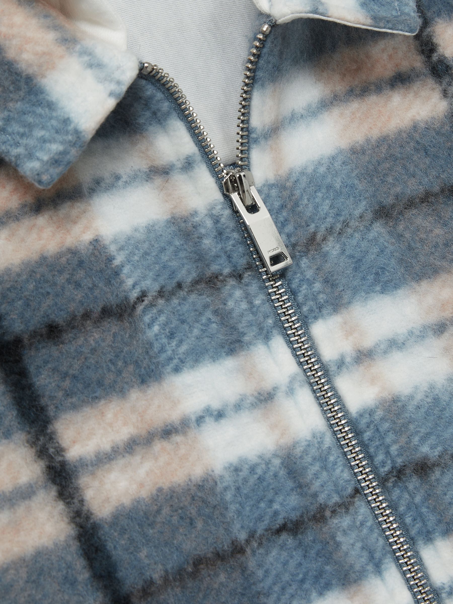 9-13 yrs Long Sleeved Hooded Check Overshirt in Blue