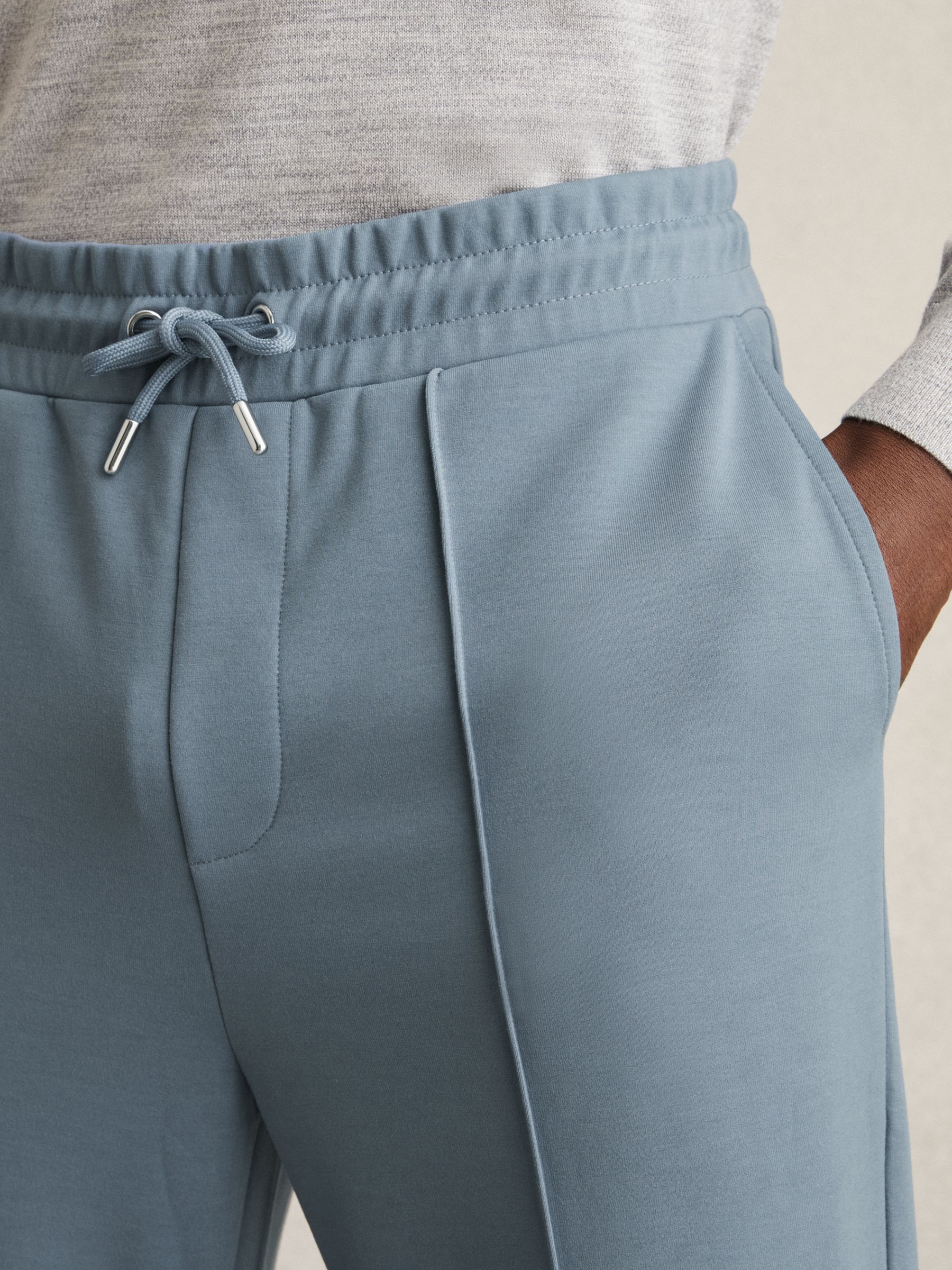 Stretch Jersey Tailored Joggers in Airforce Blue