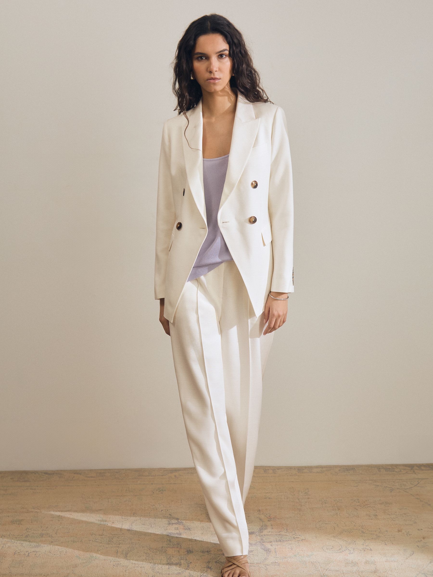 Atelier Double-Breasted Suit Blazer in White