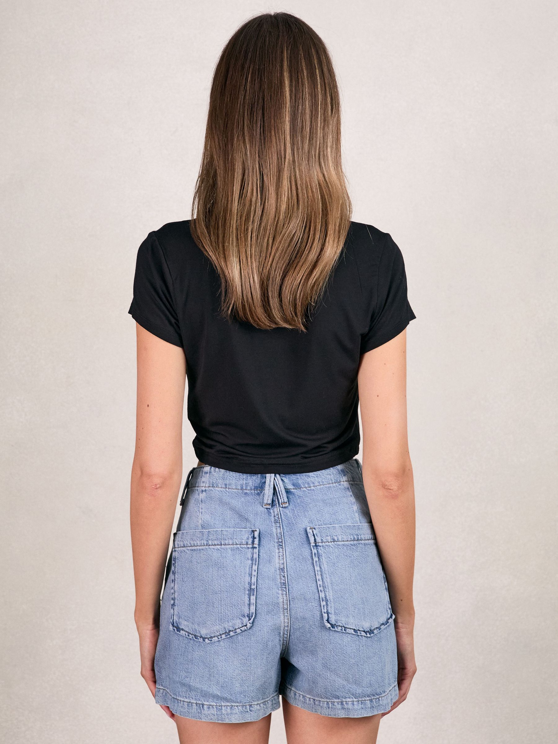 Stretch Jersey Top in Black