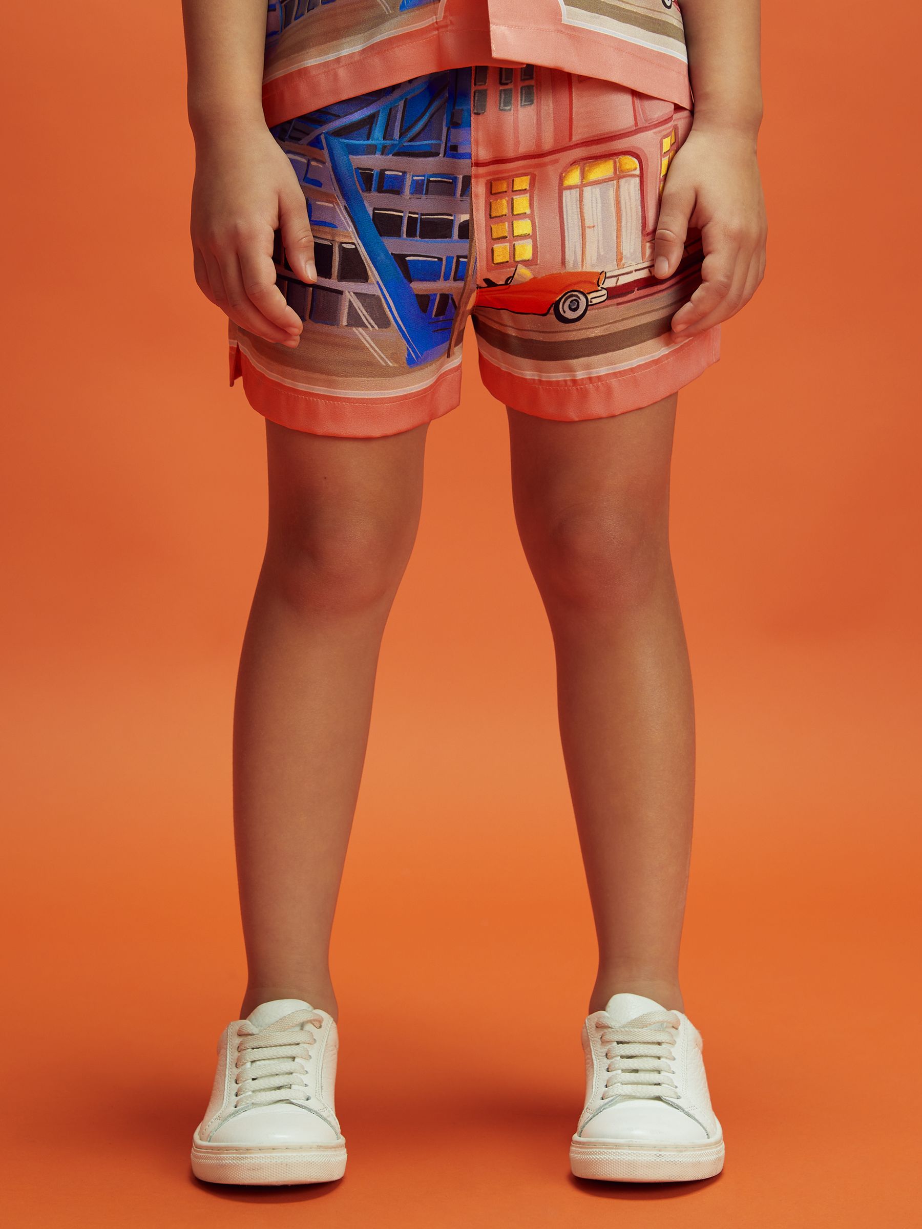 Senior McLaren F1 Miami Drawstring Shorts in Pink Multi