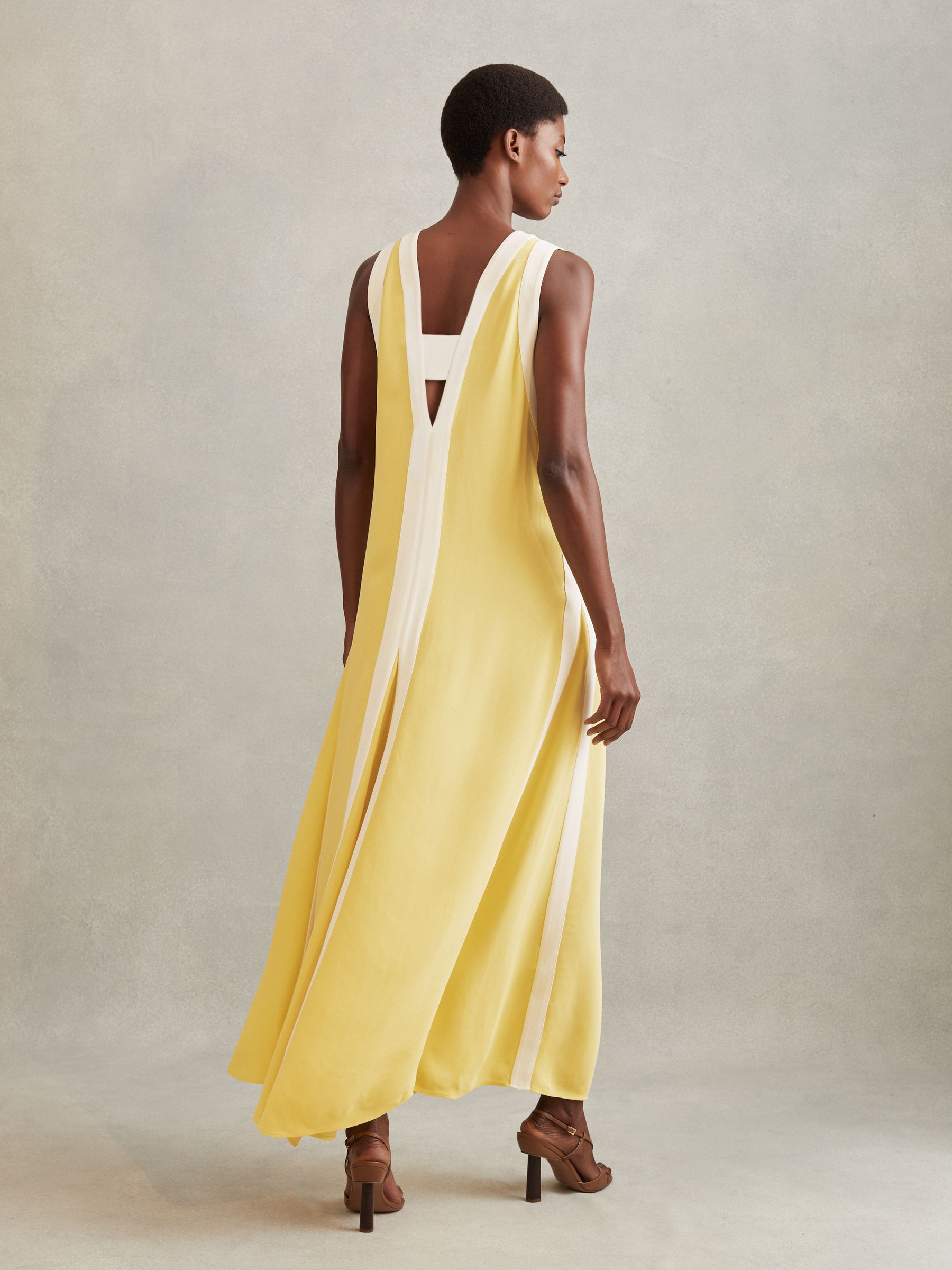 Colourblock Maxi Dress in Yellow/Cream