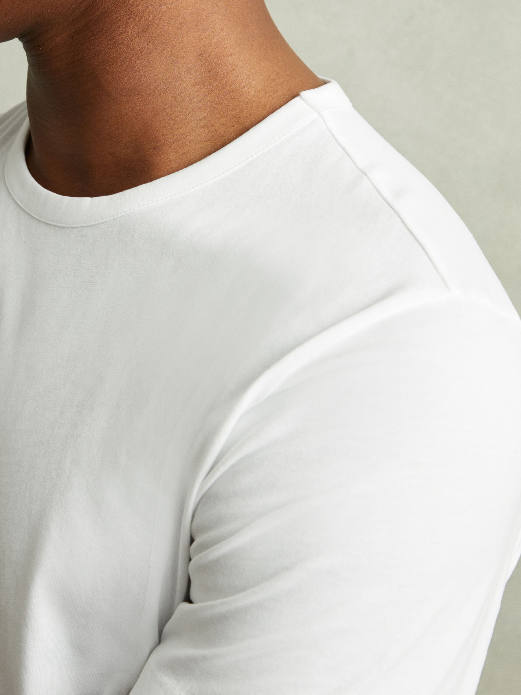 Cotton Crew Neck T-Shirt in Optic White