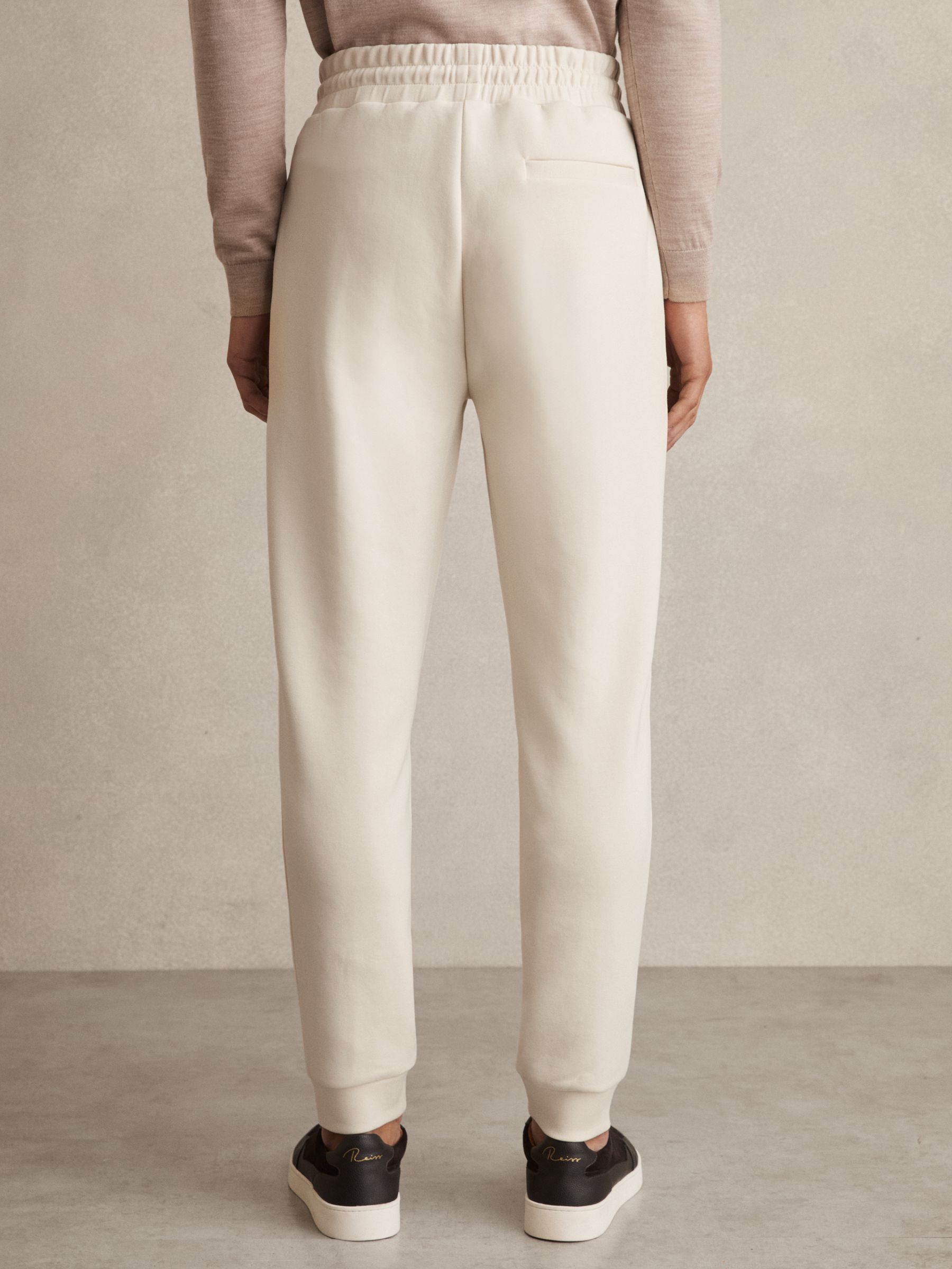 Drawstring Jersey Joggers in Off White