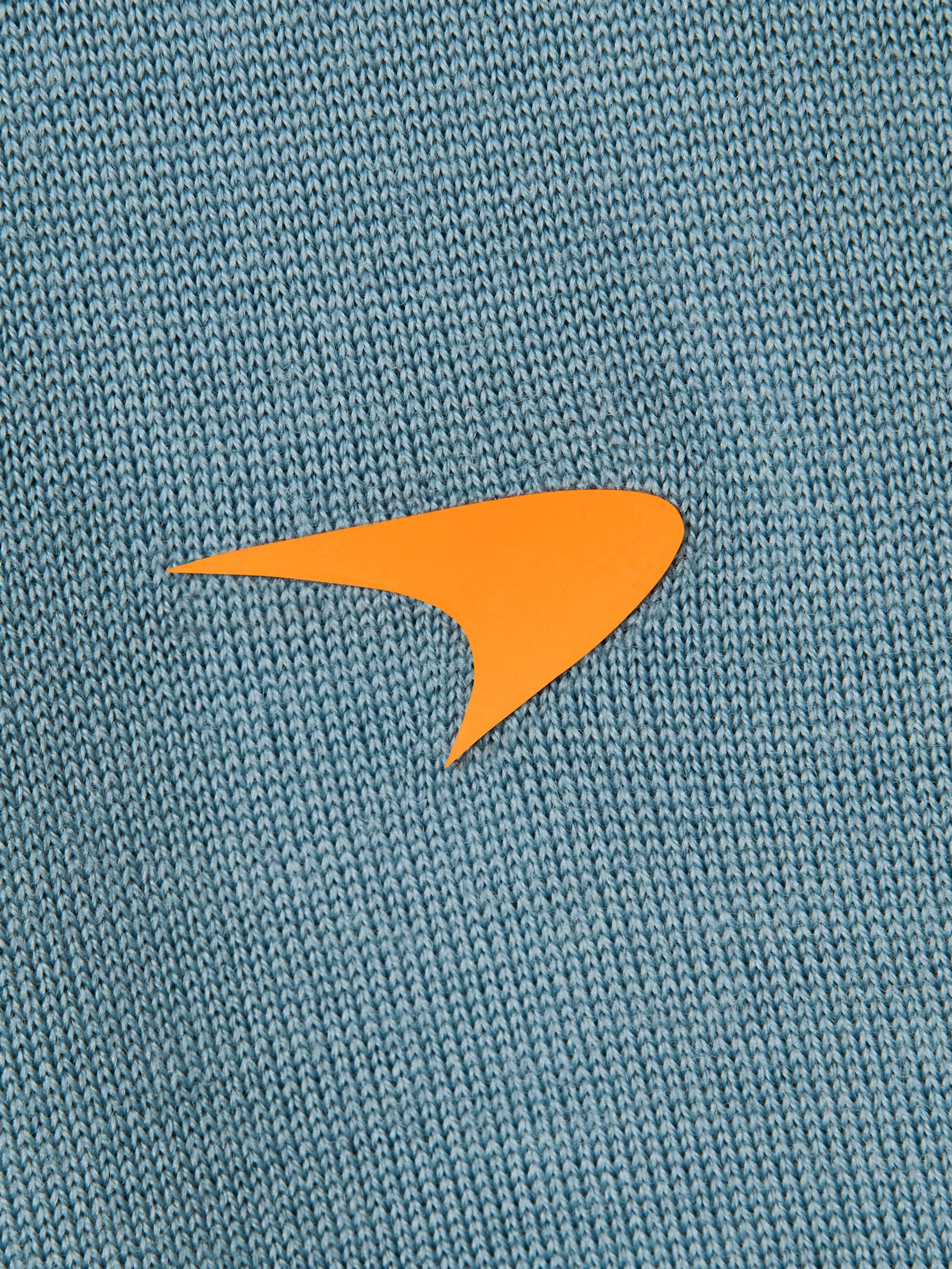McLaren F1 Merino Half-Zip Funnel Neck Jumper in Soft Blue
