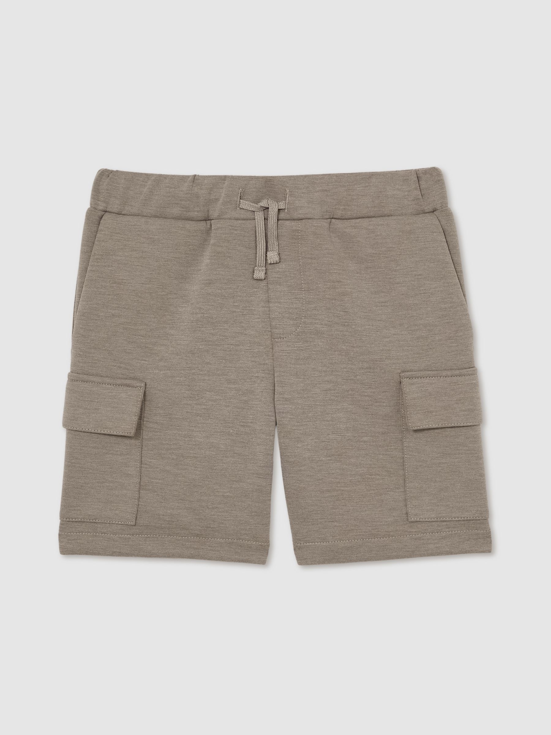 9-13 yrs Interlock-Jersey Cargo Shorts in Taupe Brown