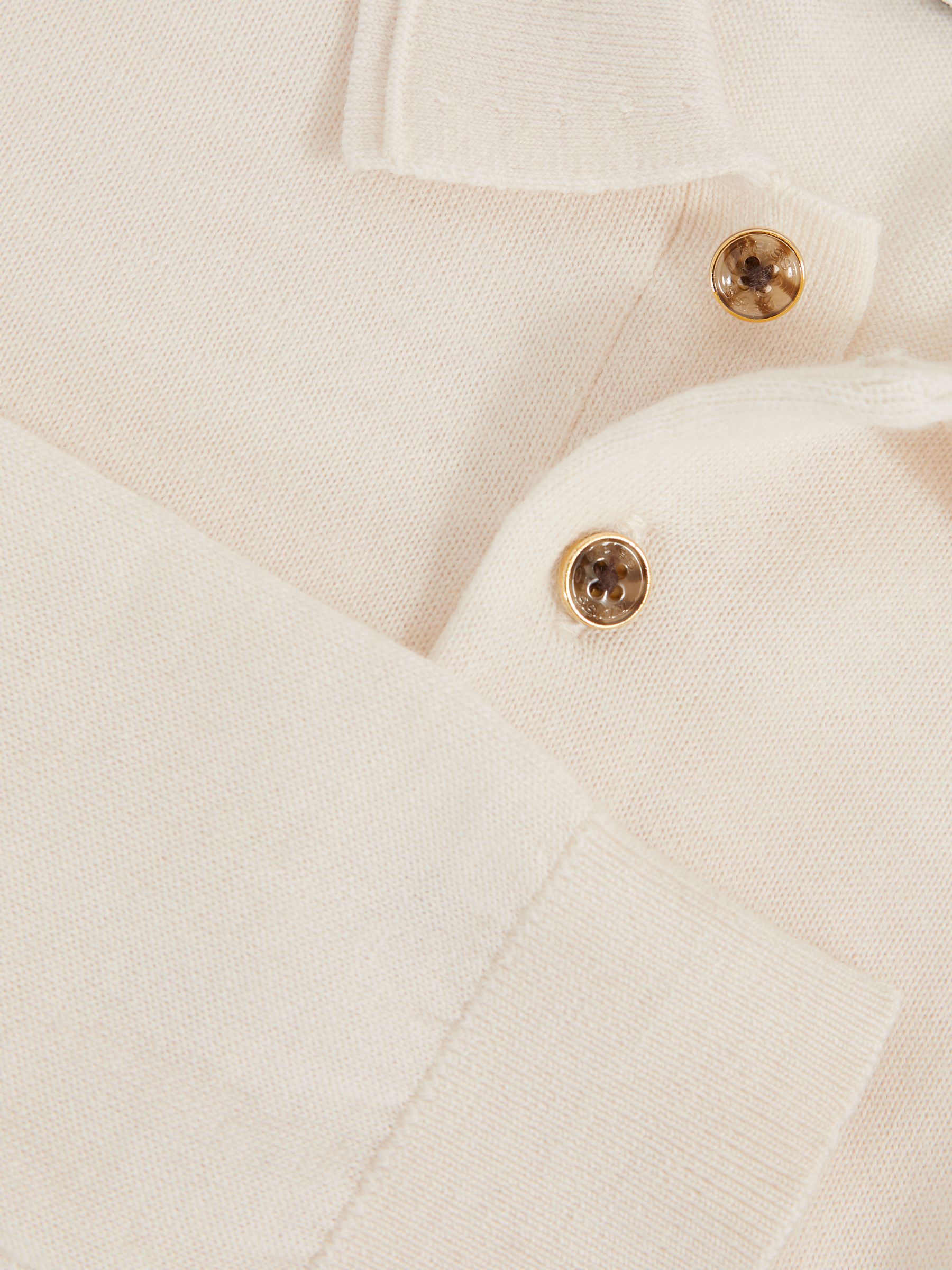 4-9 yrs Merino Wool Long-Sleeve Polo Shirt in Snow