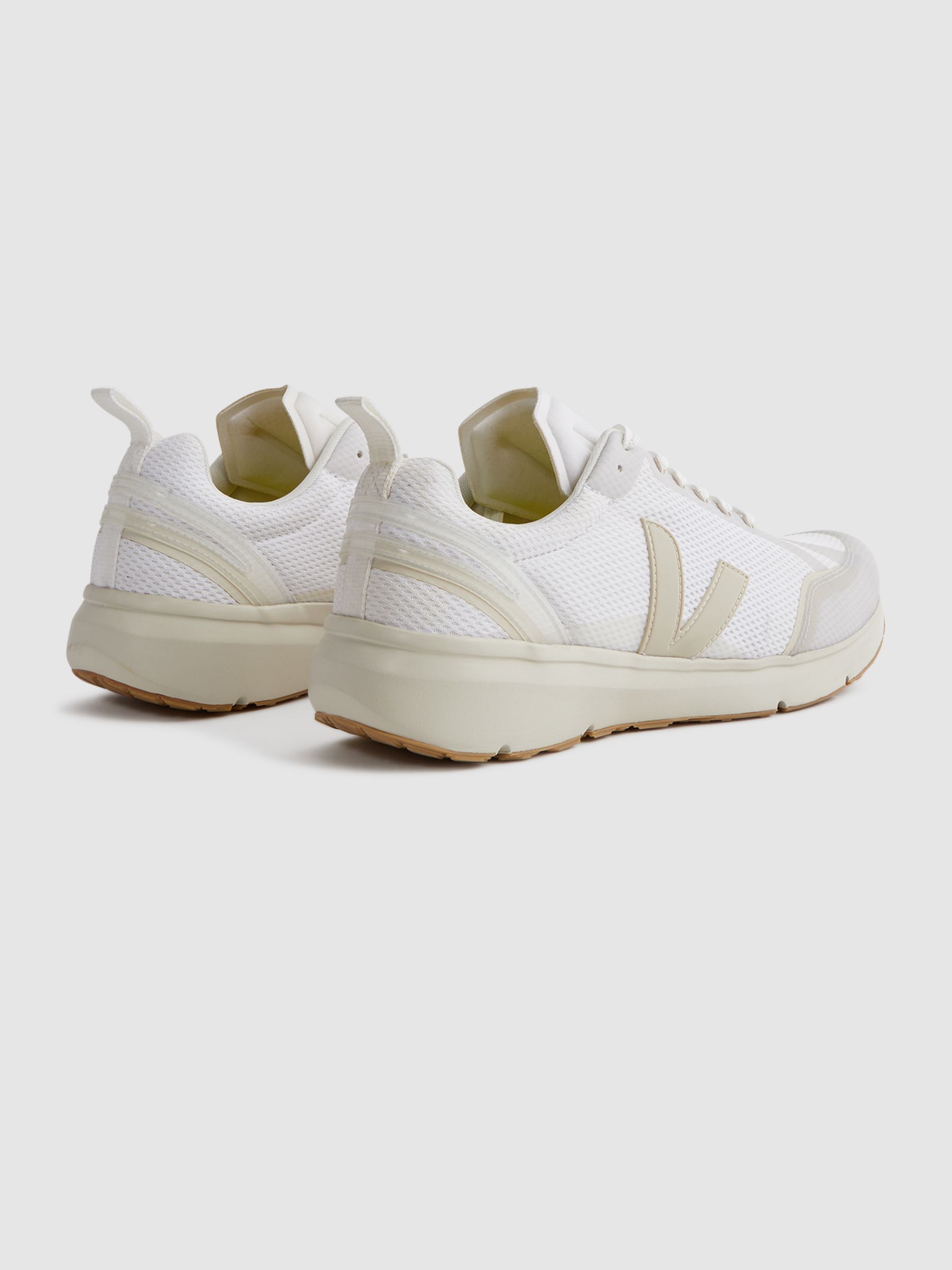Veja Mesh Running Trainers in White Pierre