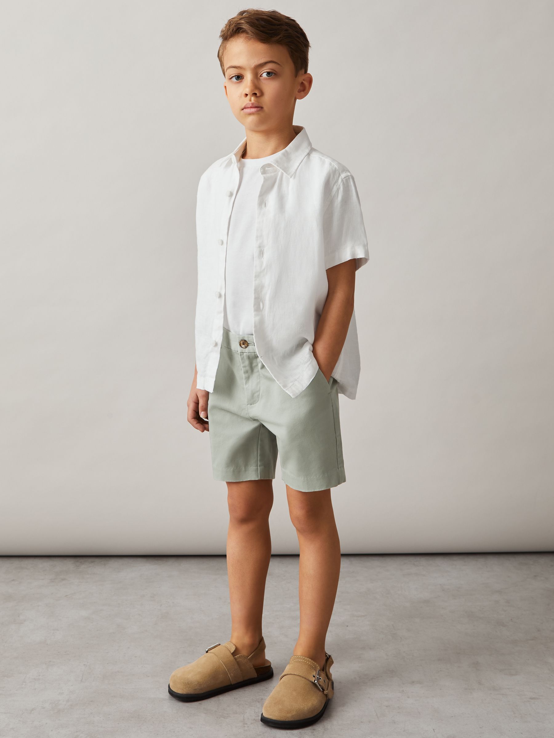 3-9 yrs Casual Chino Shorts in Pistachio
