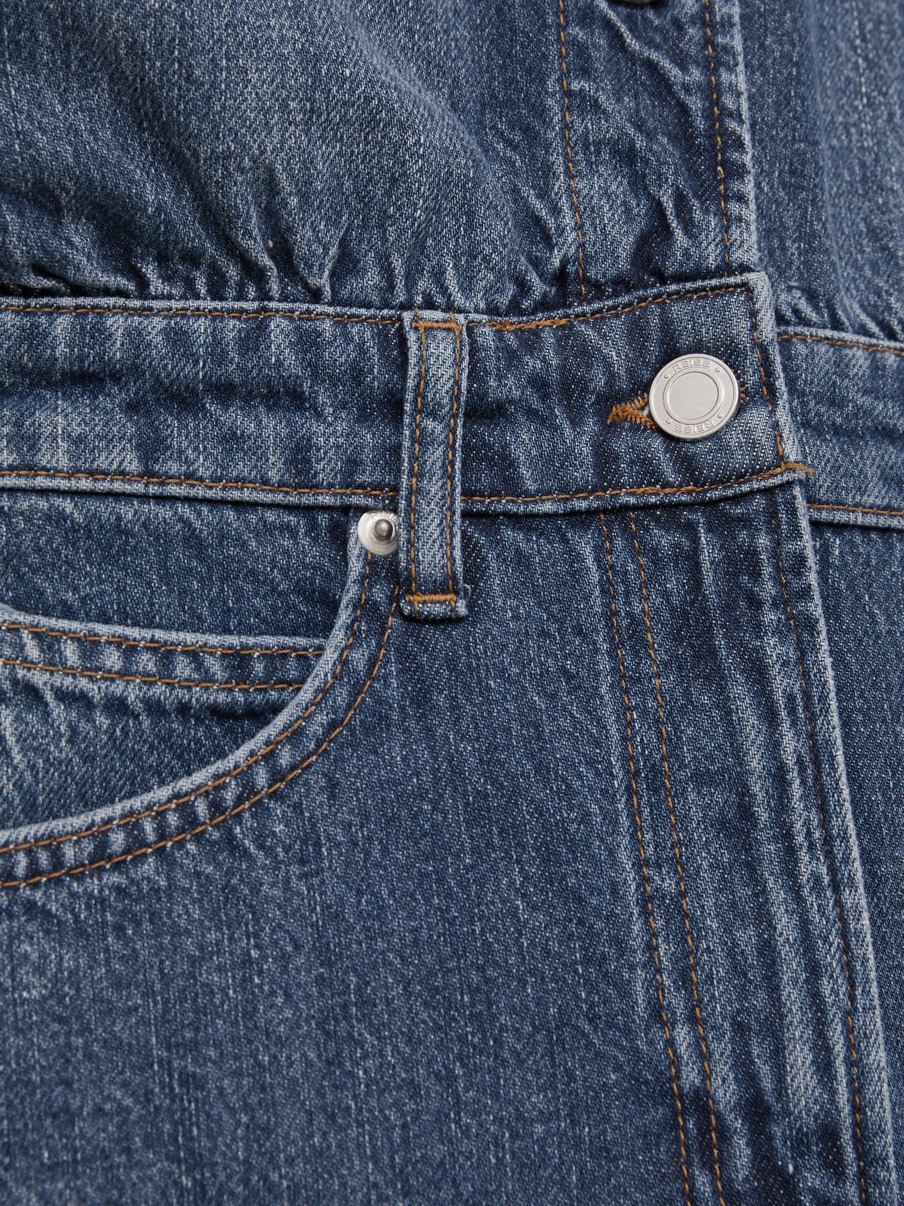 Petite Denim Button-Through Midi Dress in Indigo