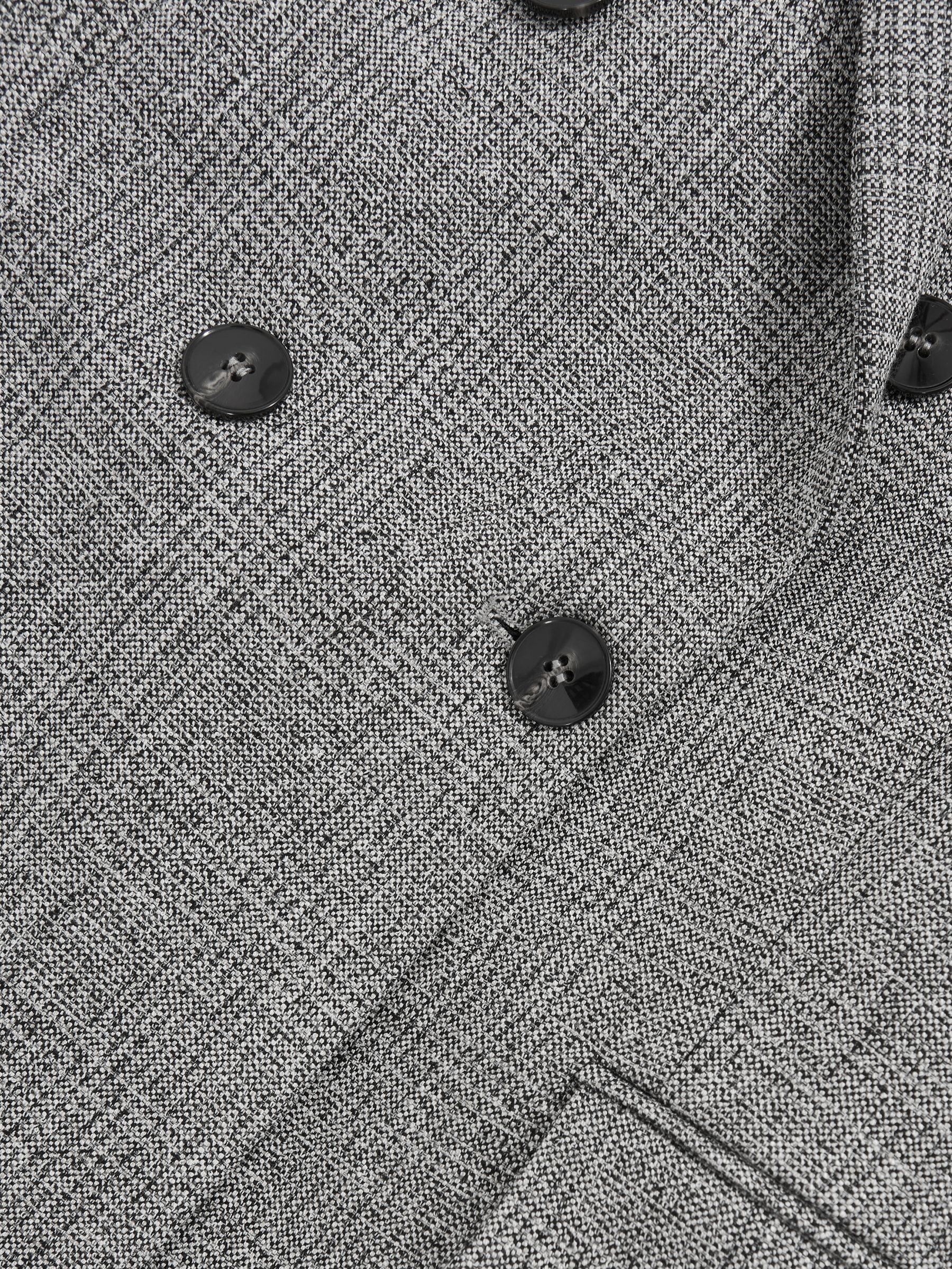 Double-Breasted Textured Suit Blazer in Grey