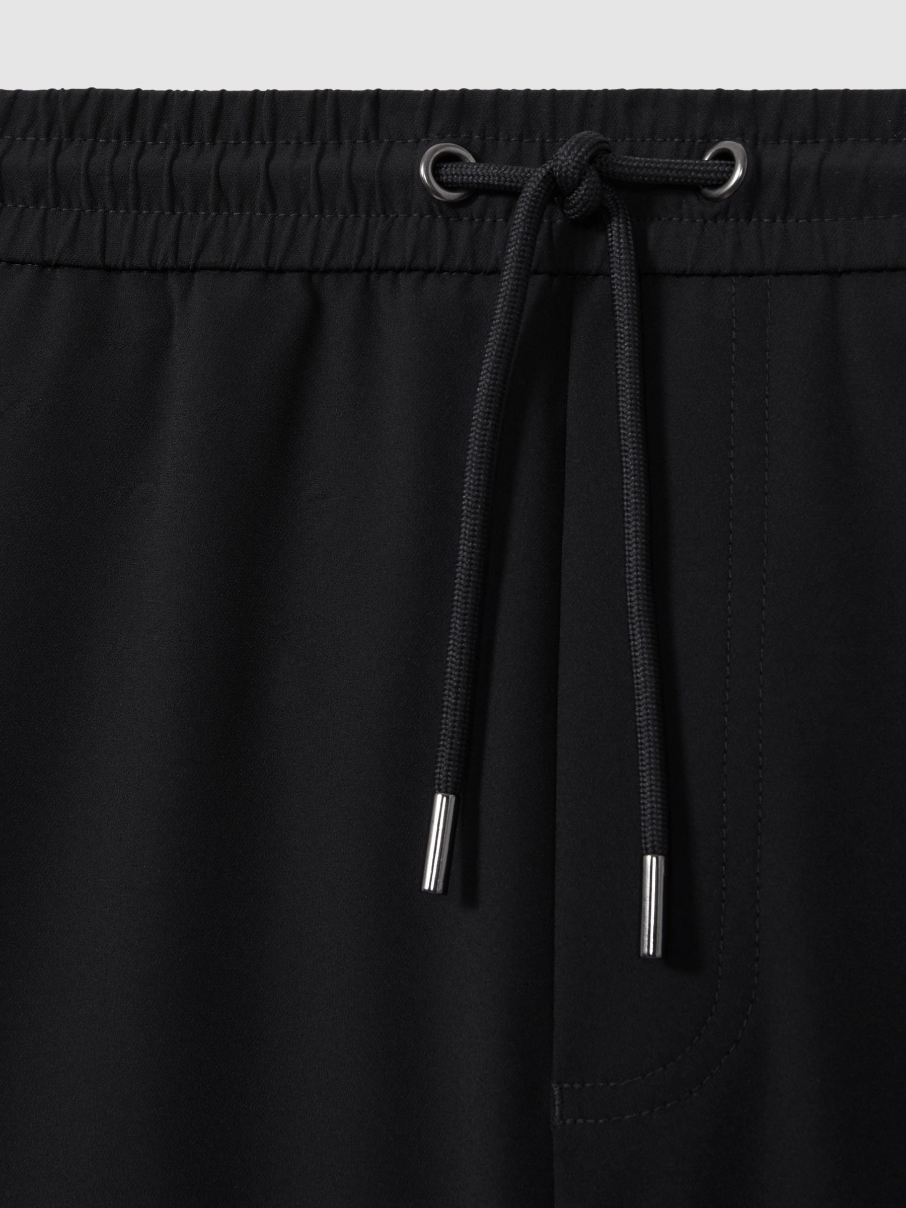 Drawstring Technical Cargo Shorts in Navy