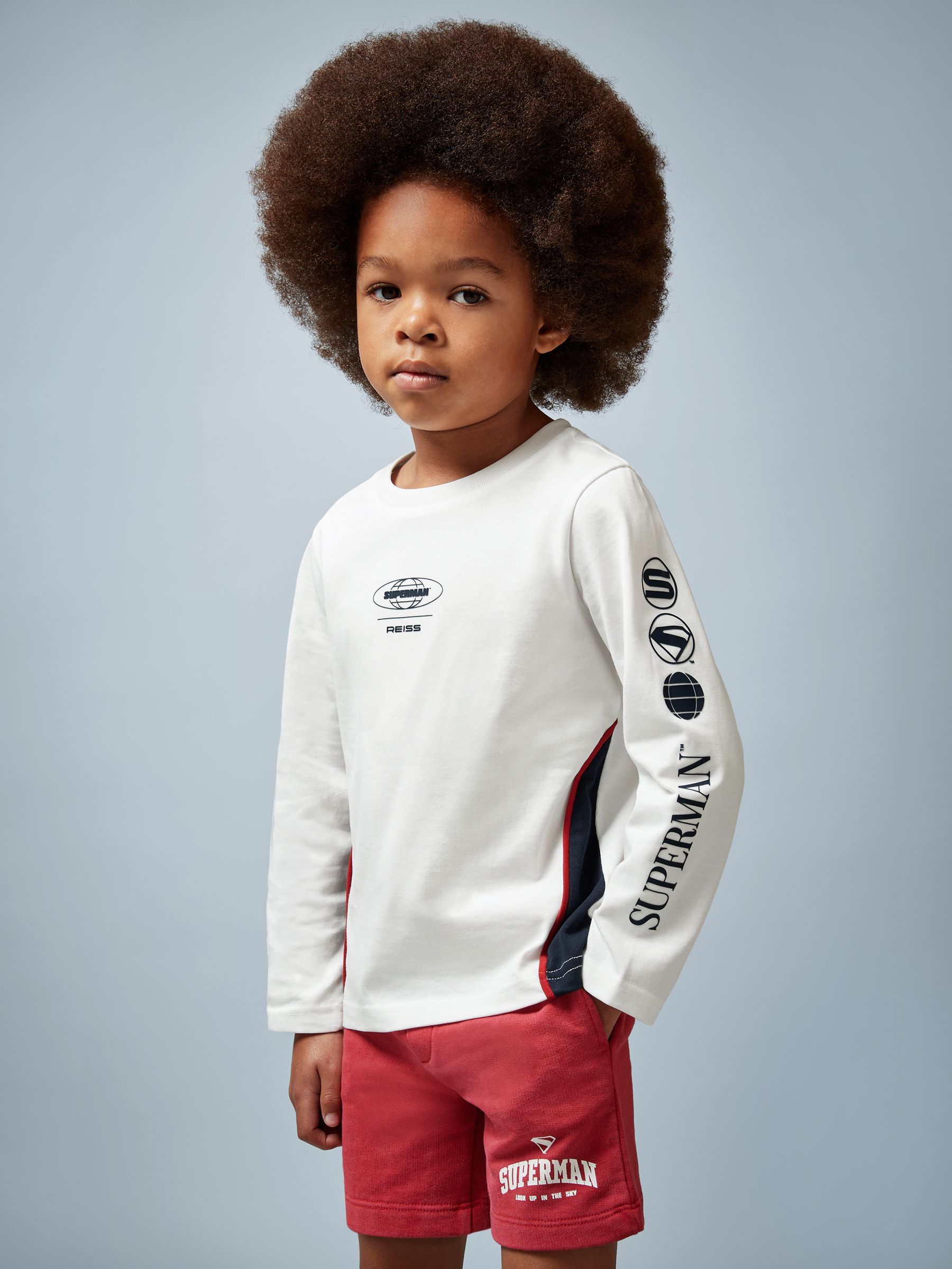 9-13 yrs Superman | Reiss Cotton Logo T-Shirt in White