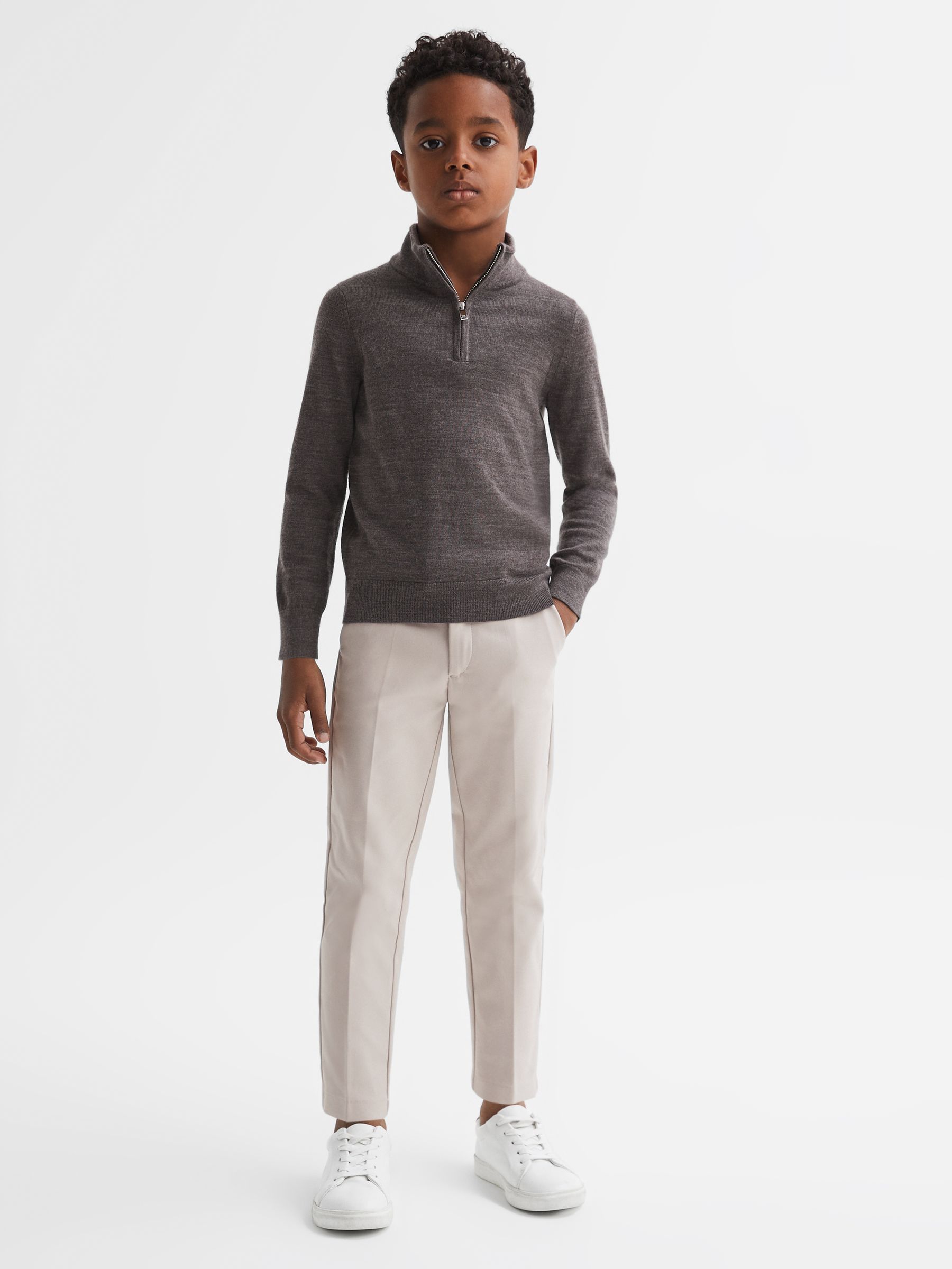 9-14 yrs Slim Fit Tapered Chinos in Stone