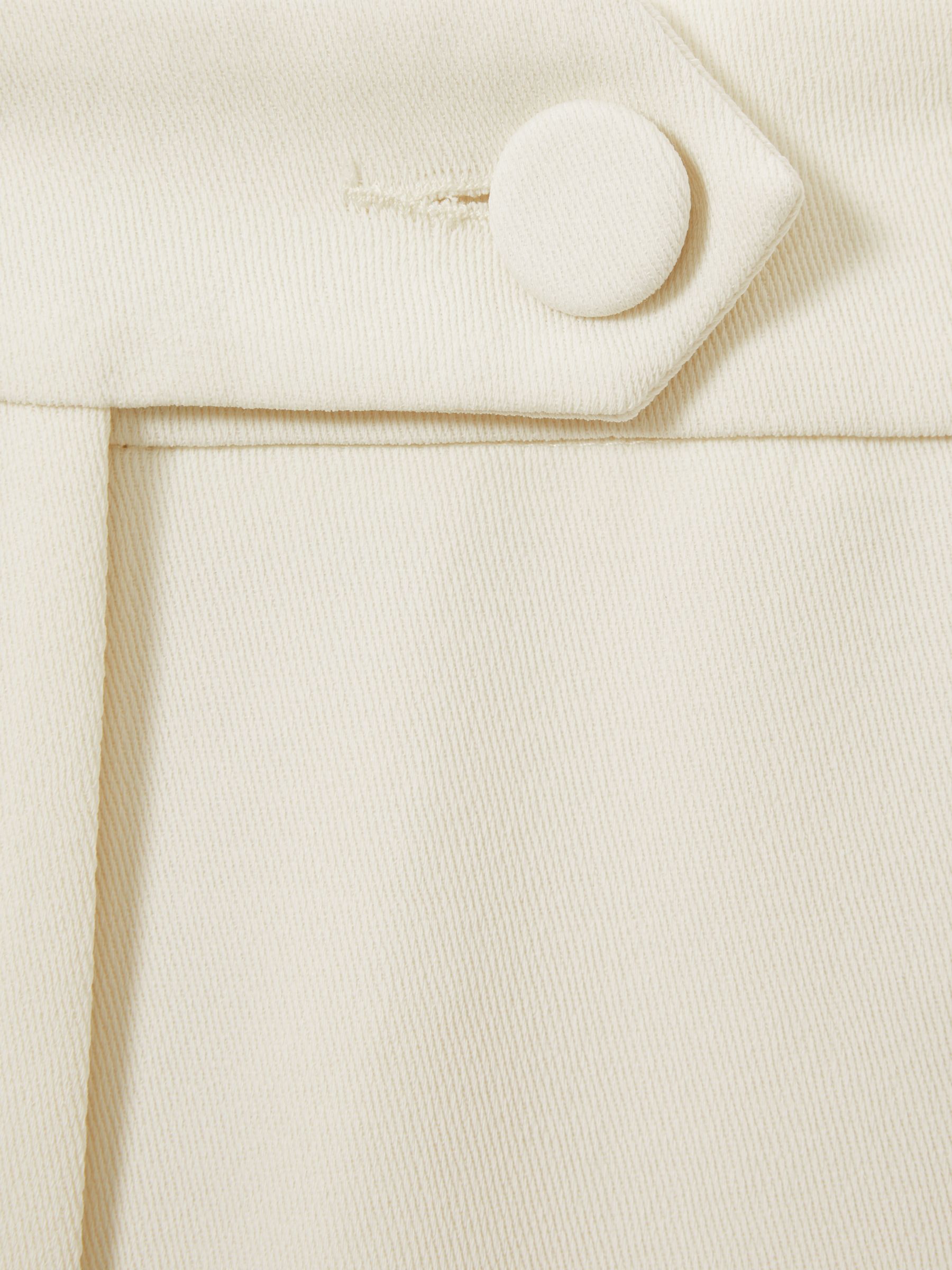 Wide Leg Split Hem Trousers in Cream