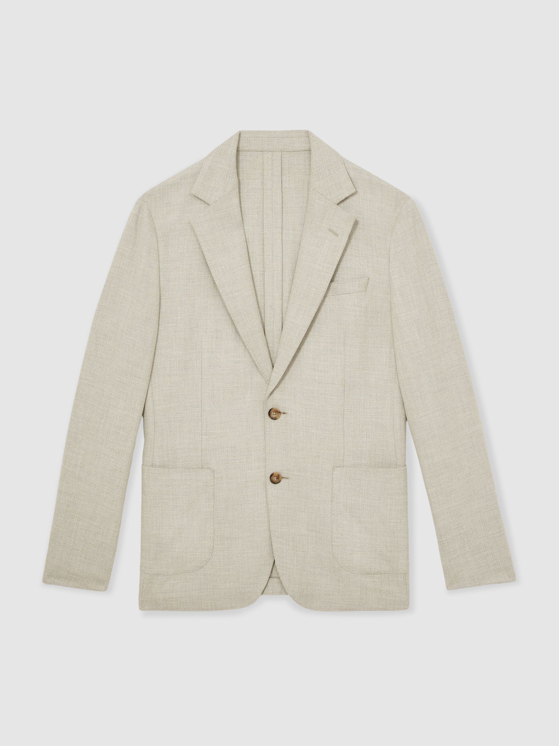 Slim Fit Single Breasted Blazer with Cotton in Soft Grey