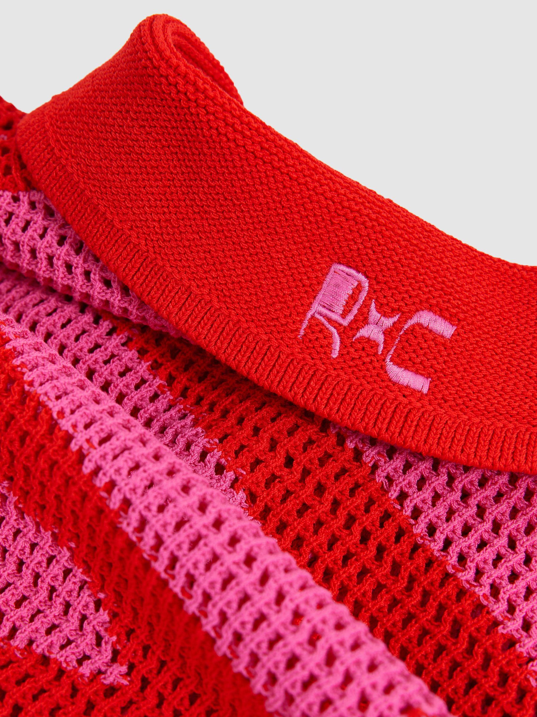 Reiss | Ché Wave Crochet Shirt in Pink