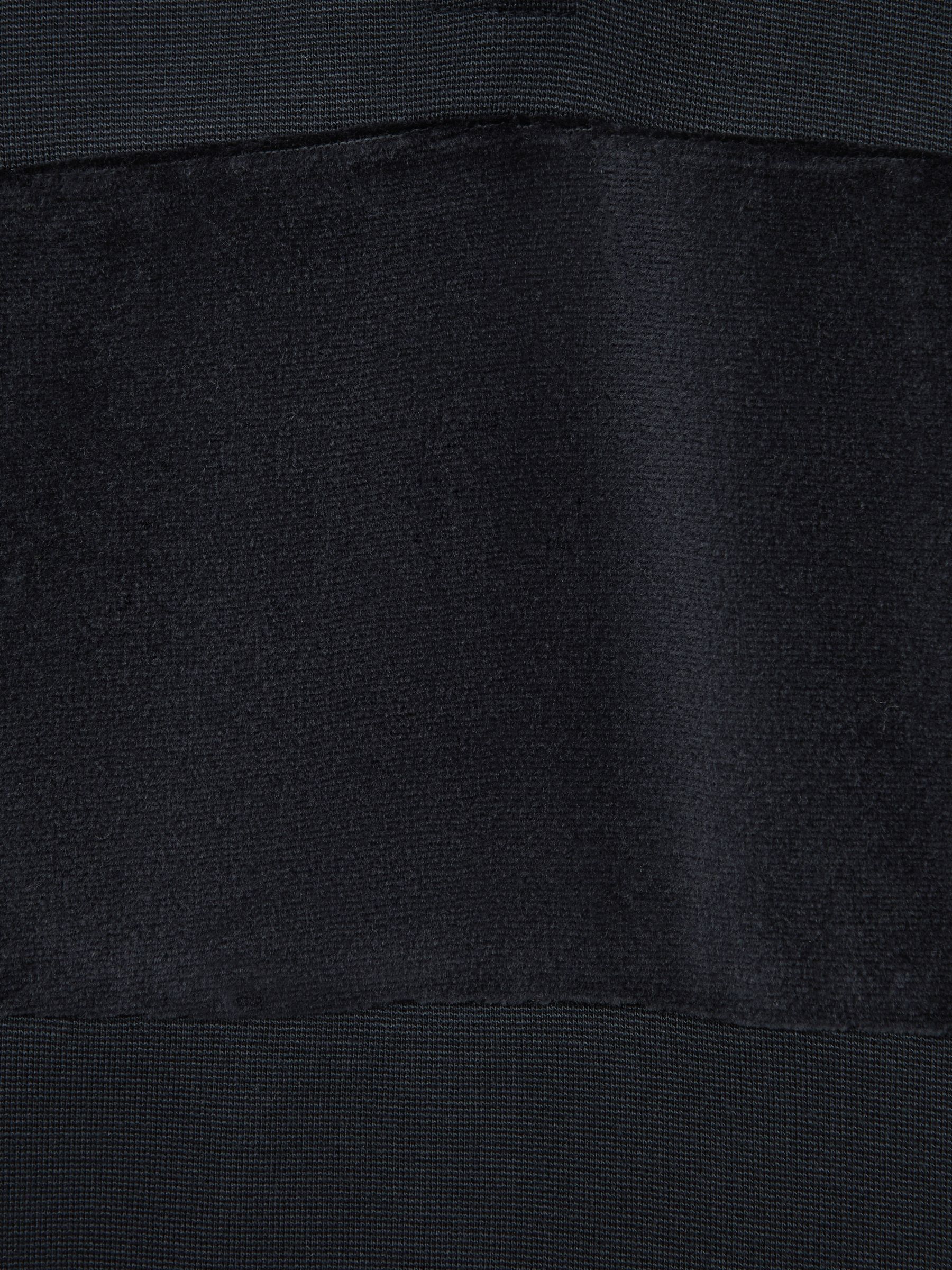 9-13 yrs Slim Fit Half-Zip Funnel Neck Velour Sweatshirt in Navy