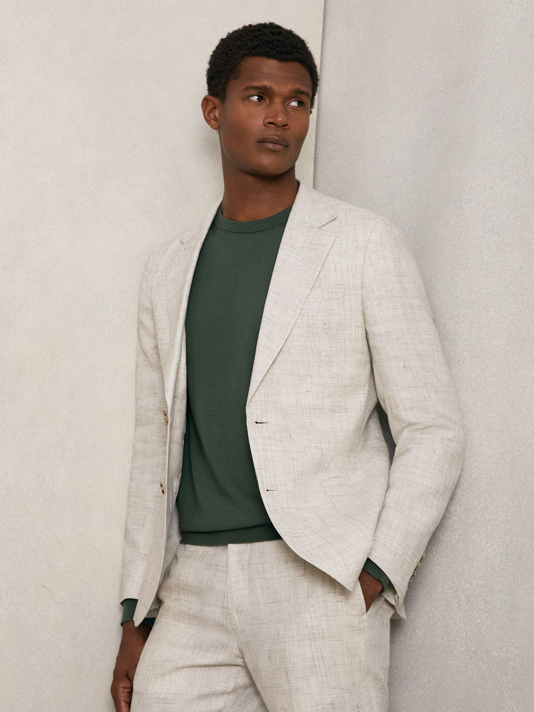 Merino-Wool Crew-Neck Jumper in Kale Green