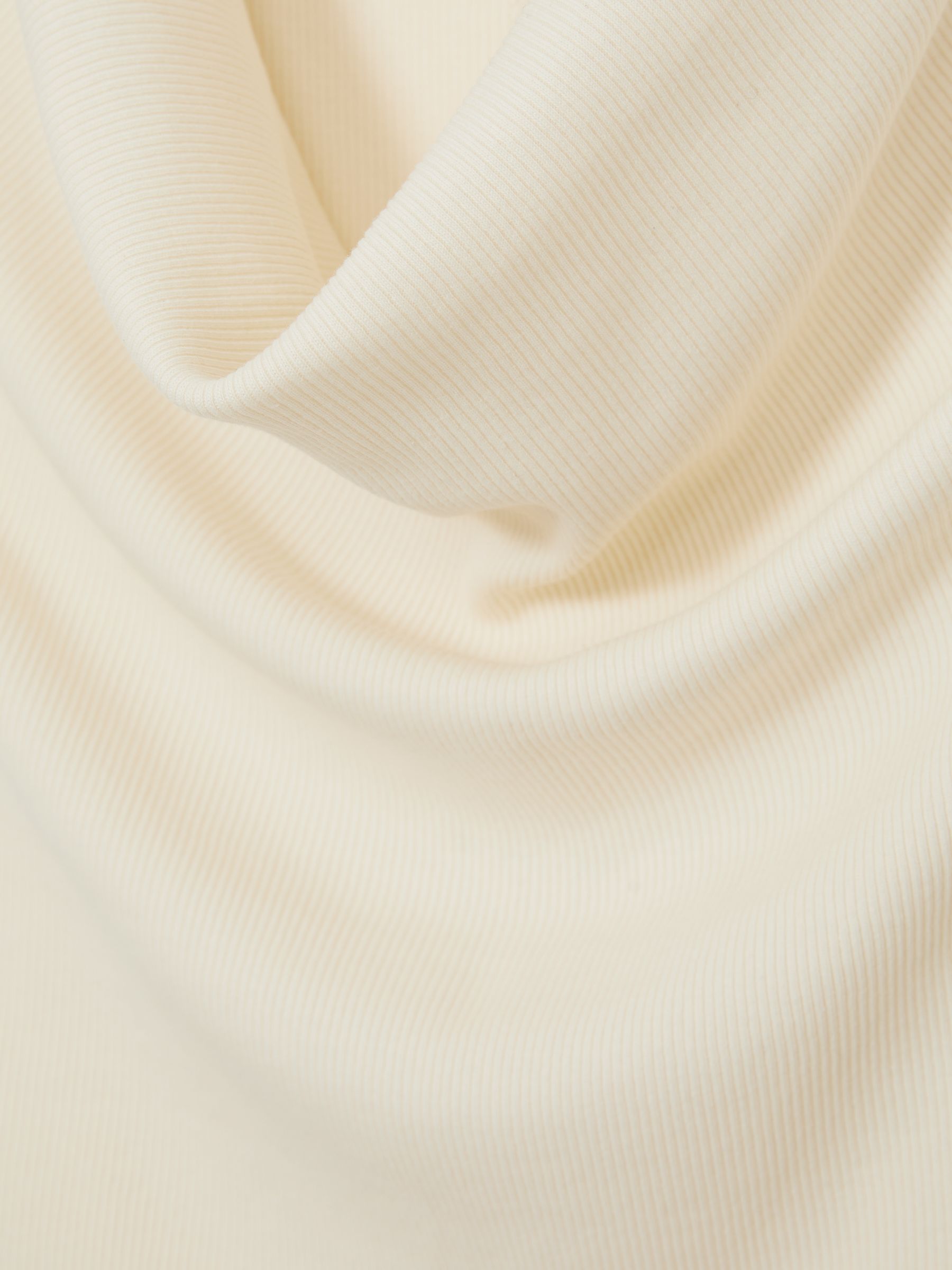 Ribbed Cowl-Neck Vest in Ivory