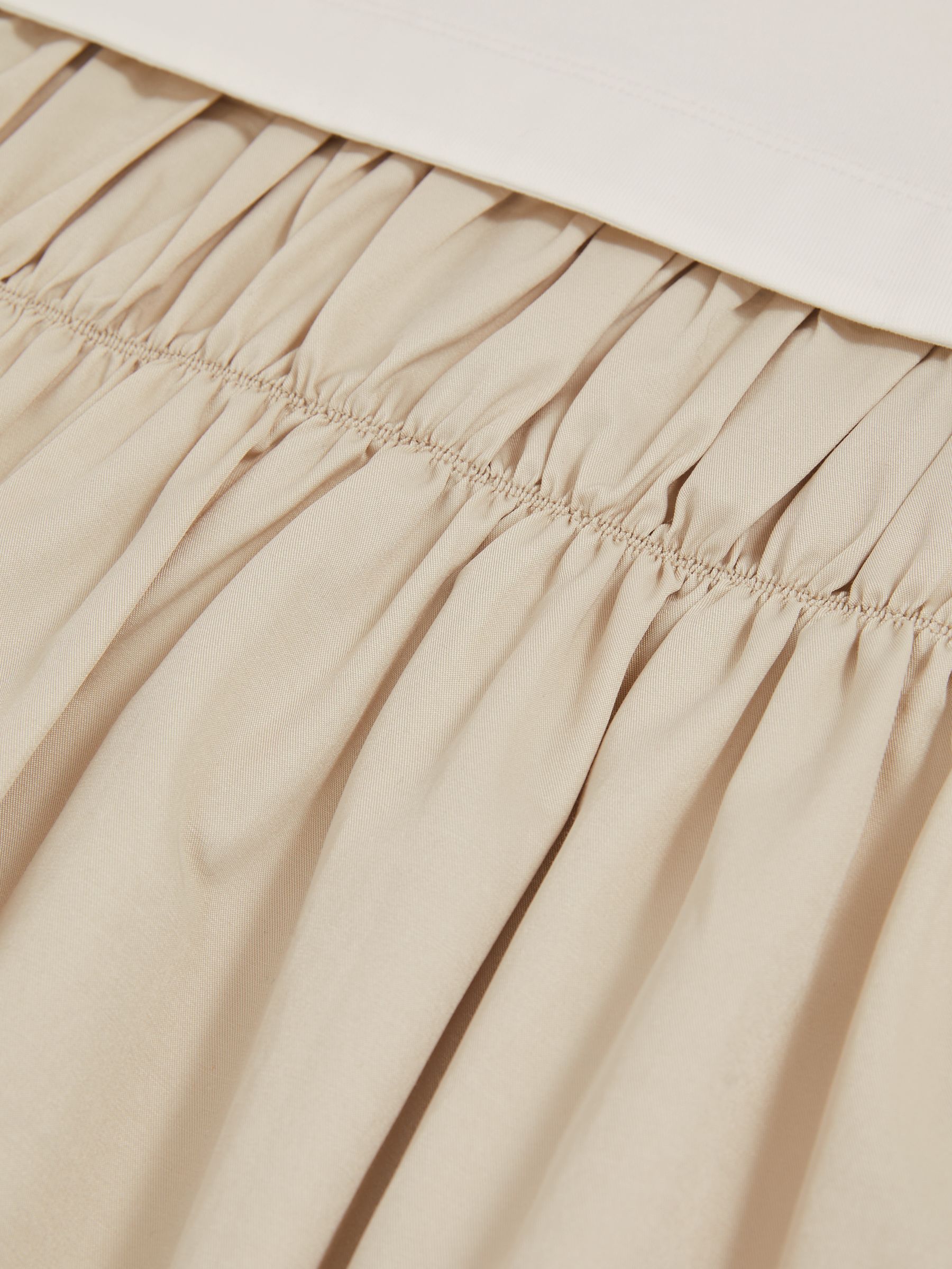 Layered Sleeveless Midi Dress in Ivory/Neutral