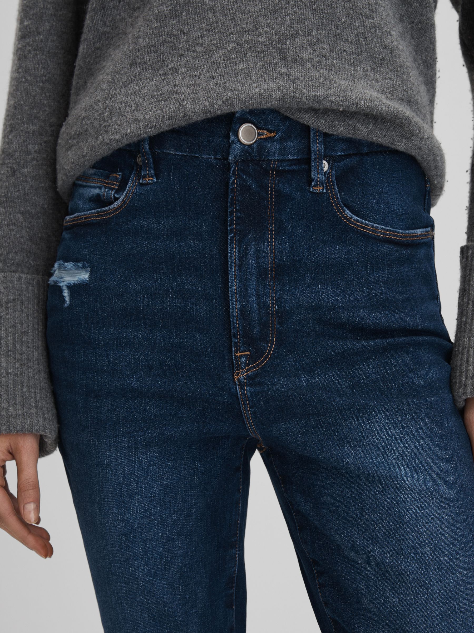 Good American Always Fits Cropped Skinny Jeans in Indigo