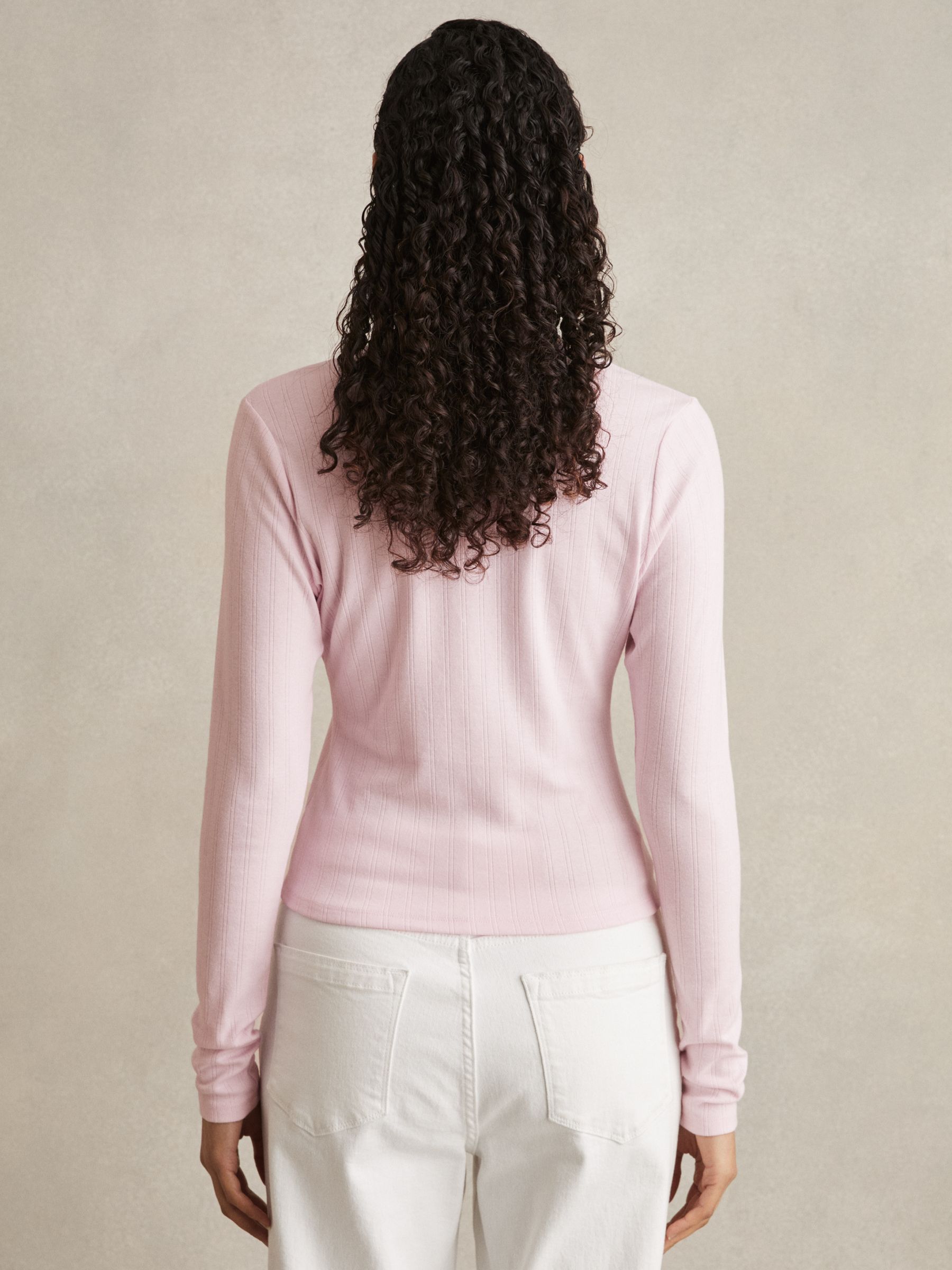 Good American Pointelle Cardigan in Pink