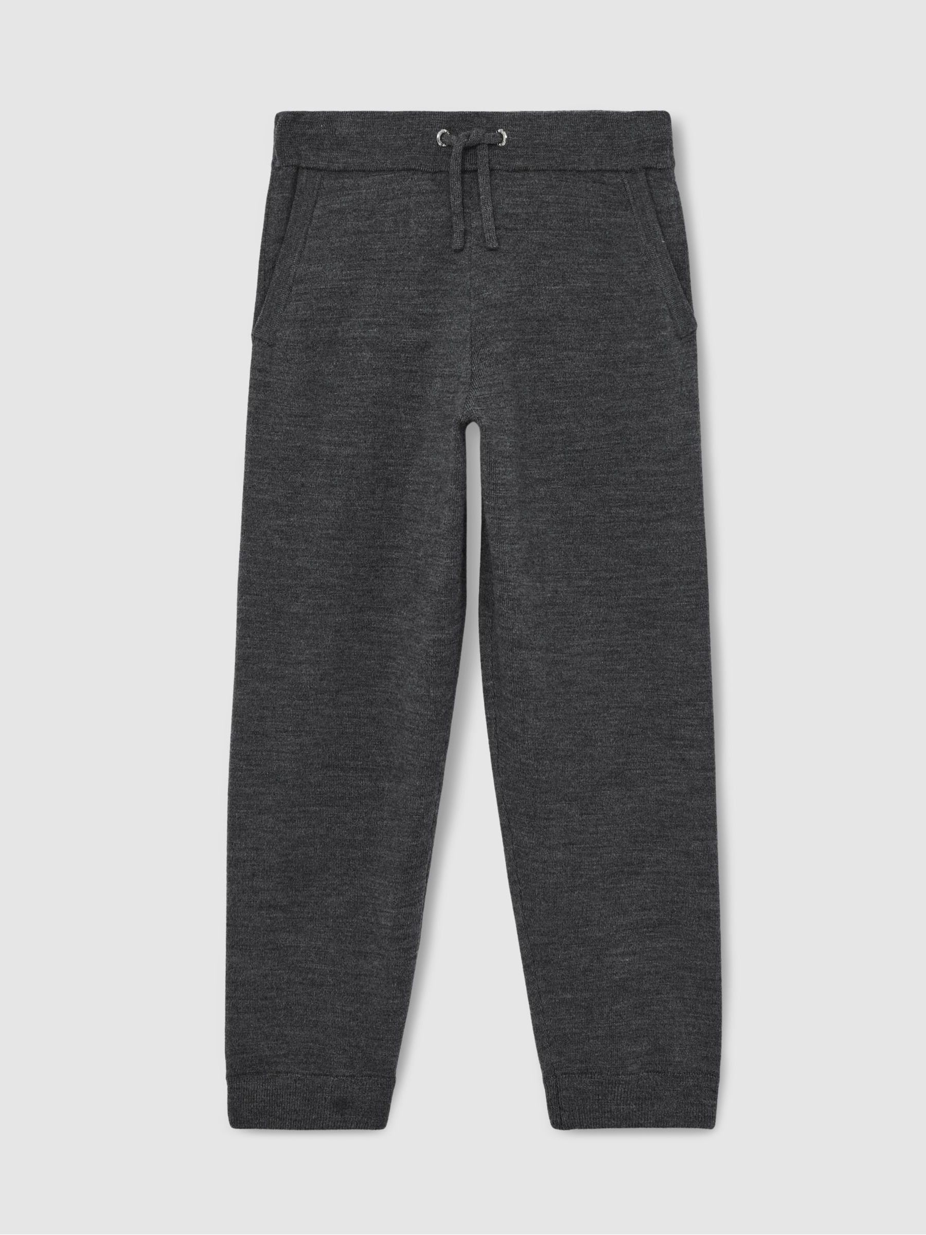 3-9 yrs Merino Wool Cuffed Joggers in Derby Grey Melange