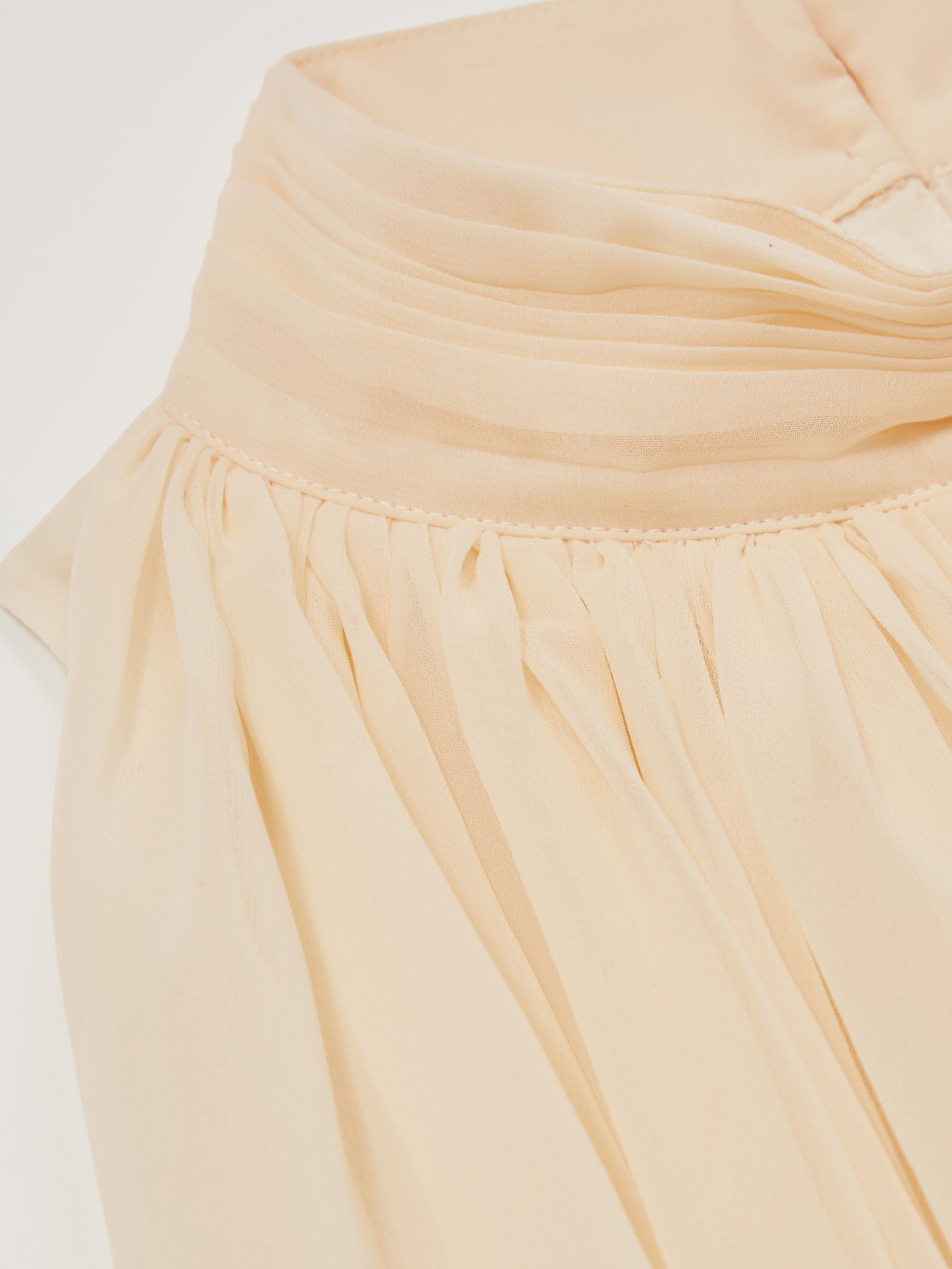 Draped Chiffon Sleeveless Top in Ivory