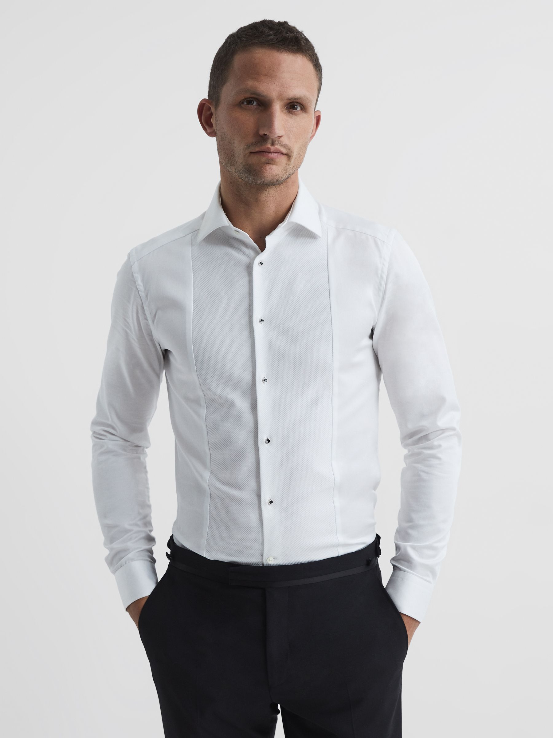 Slim Fit Dinner Shirt in White