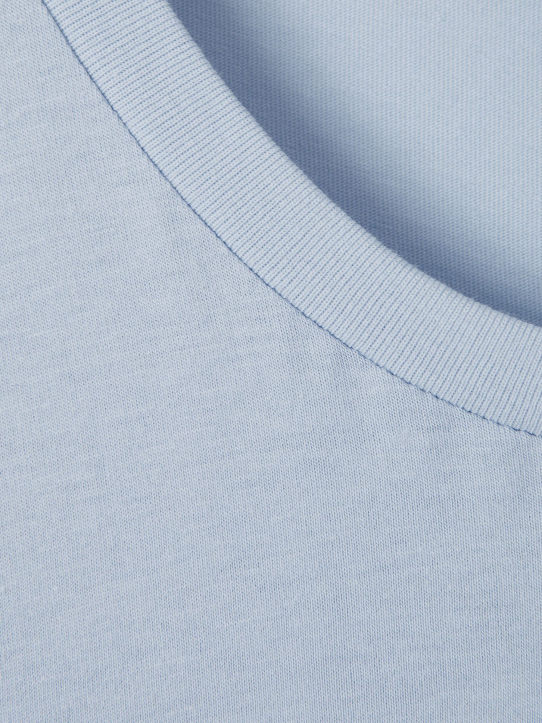 Cotton Crew Neck T-Shirt in Soft Blue