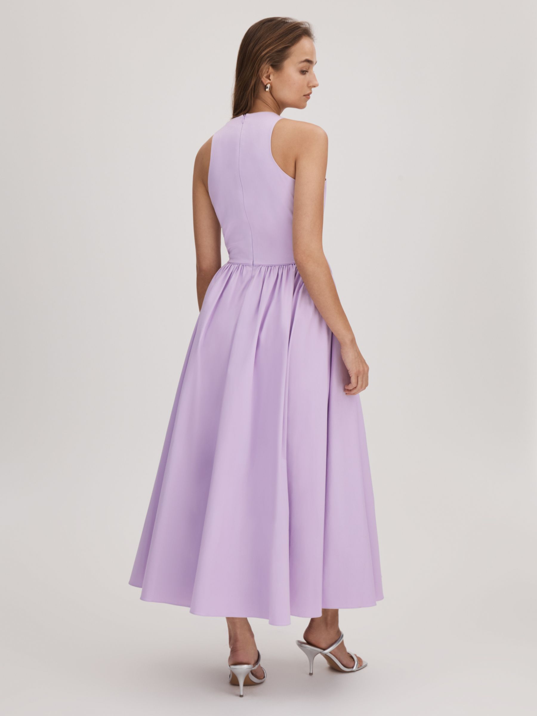 Florere Side Tie Midi Dress in Lilac