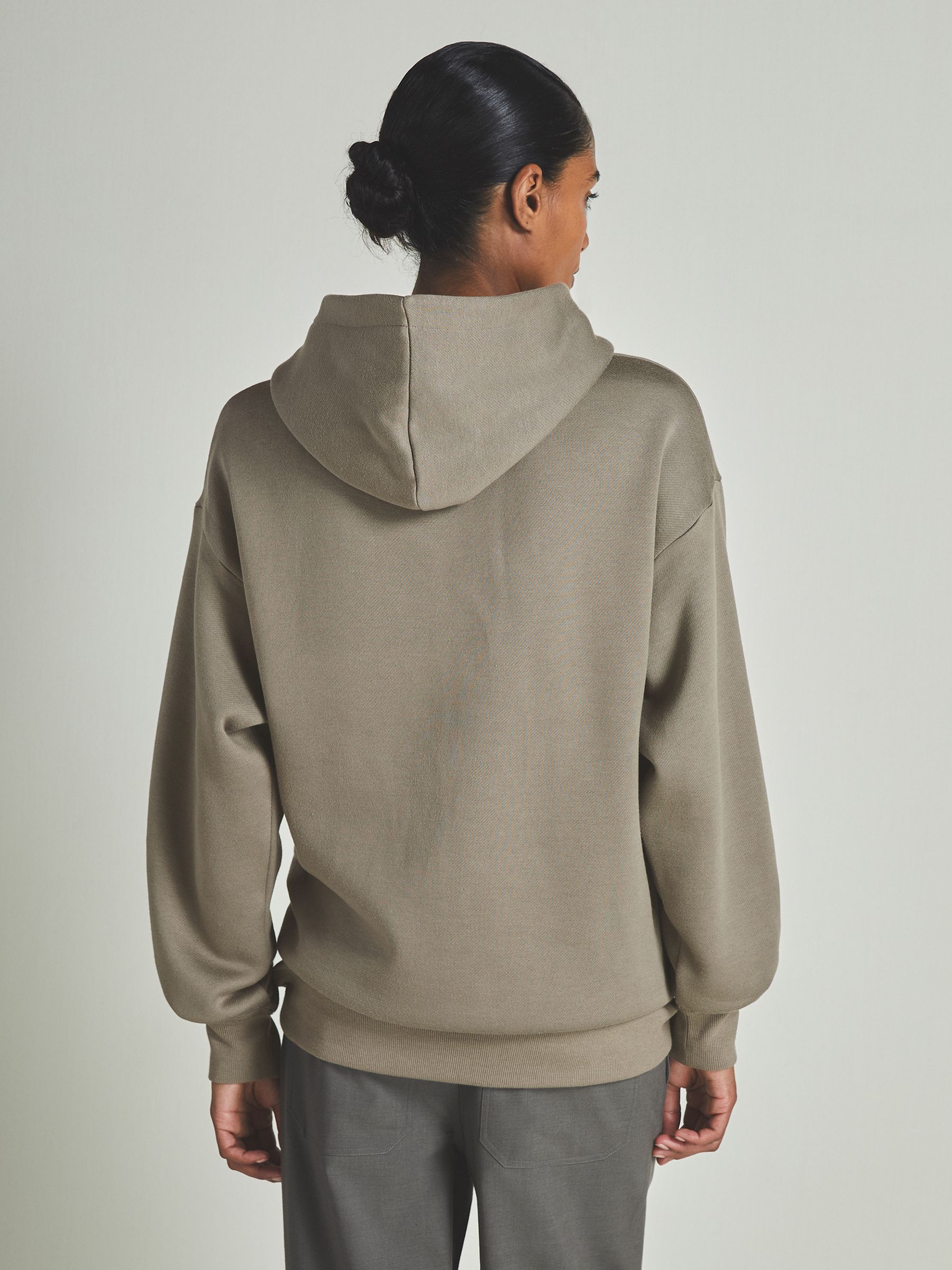 Reiss | Les 100 Ciels Modal-Blend Jersey Hoodie in Khaki