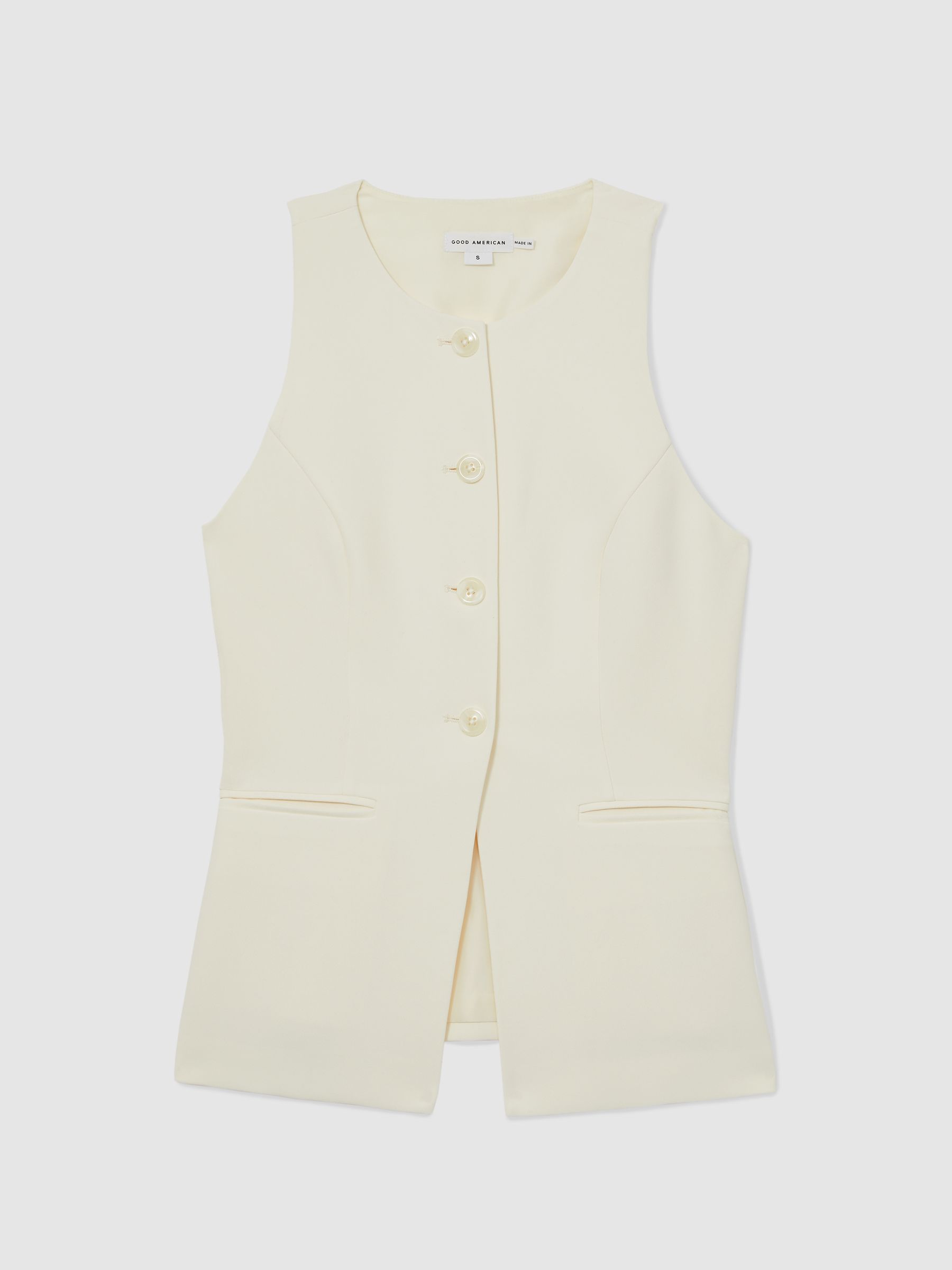 Good American Tailored Vest in Cream