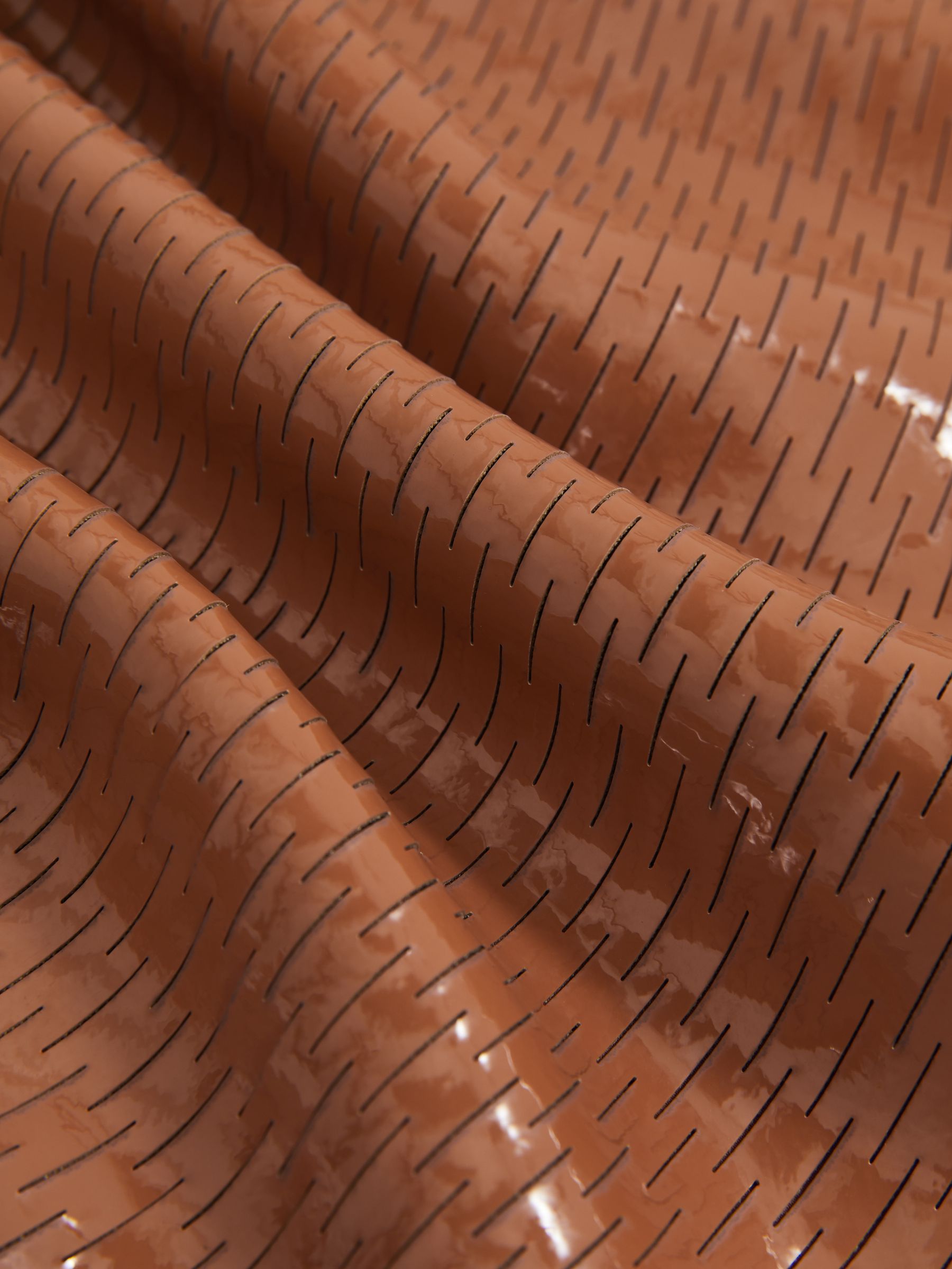 Atelier Laser-Cut Pencil Skirt in Tan