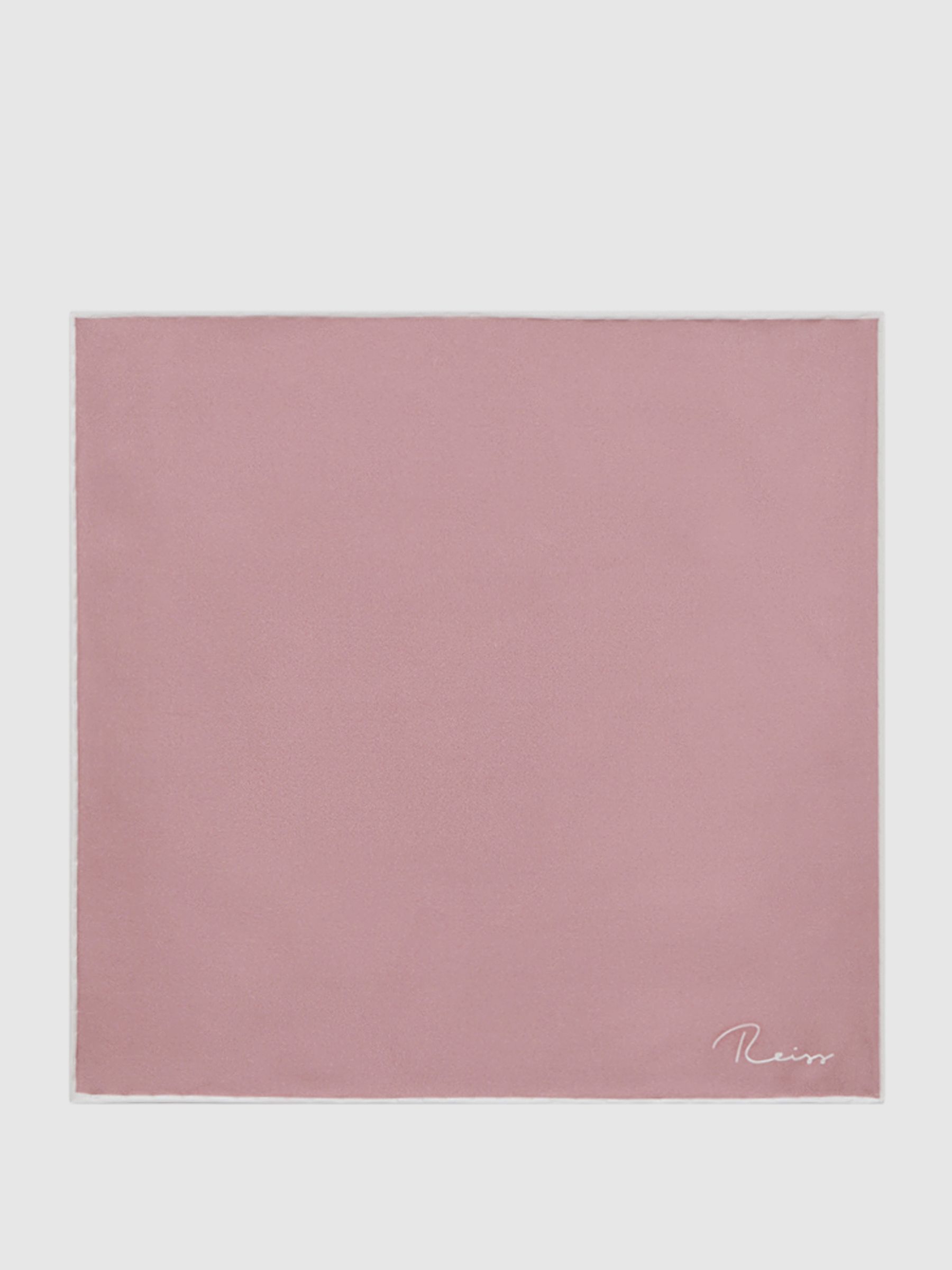 Plain Silk Pocket Square in Pink