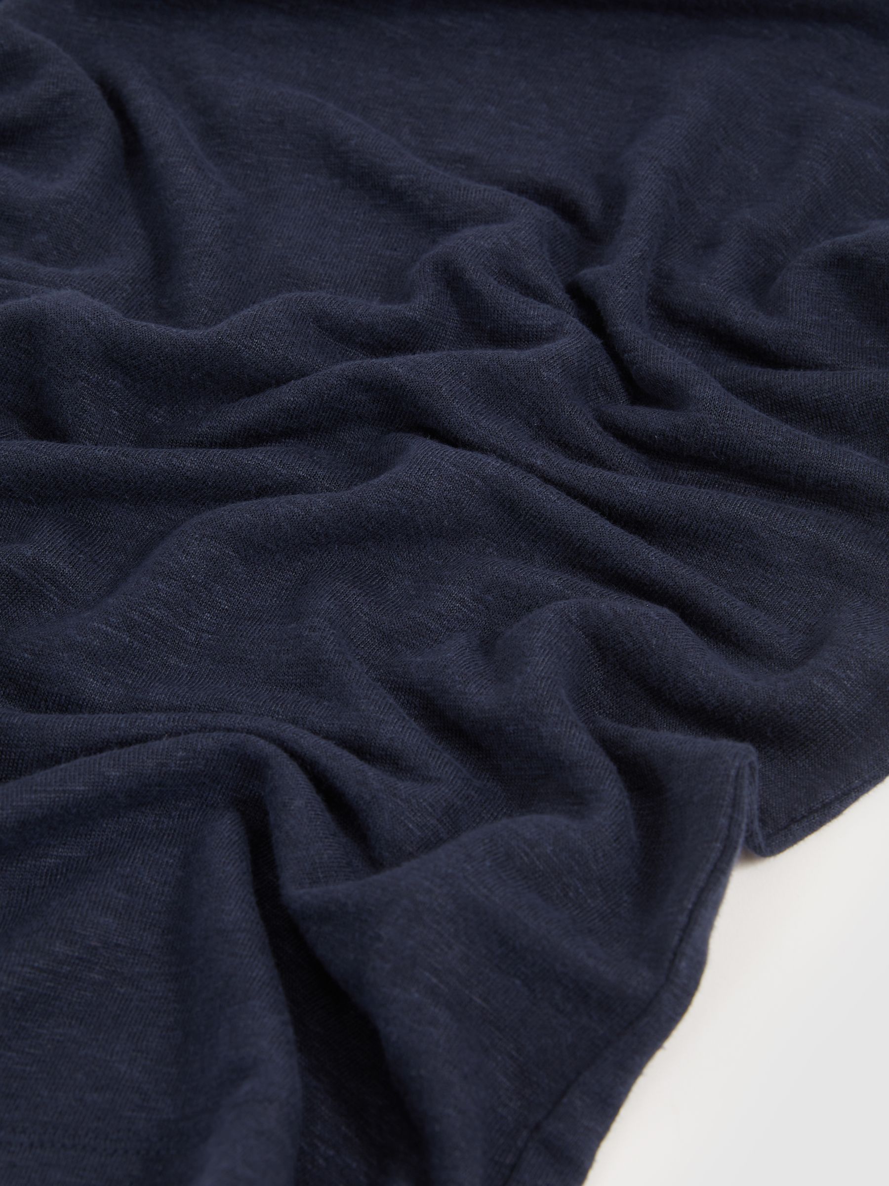Linen Cap-Sleeve T-Shirt in Navy