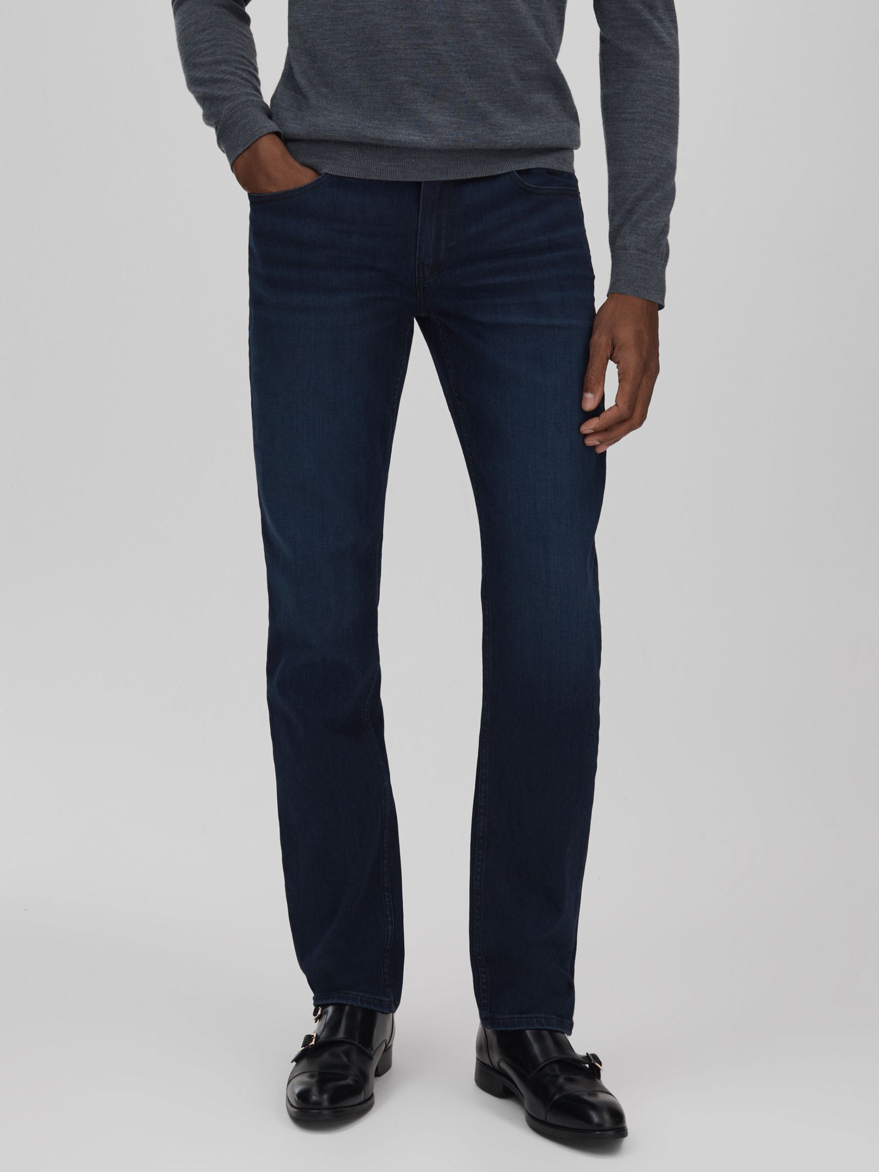 Paige Straight Leg Jeans in Conteras Blue