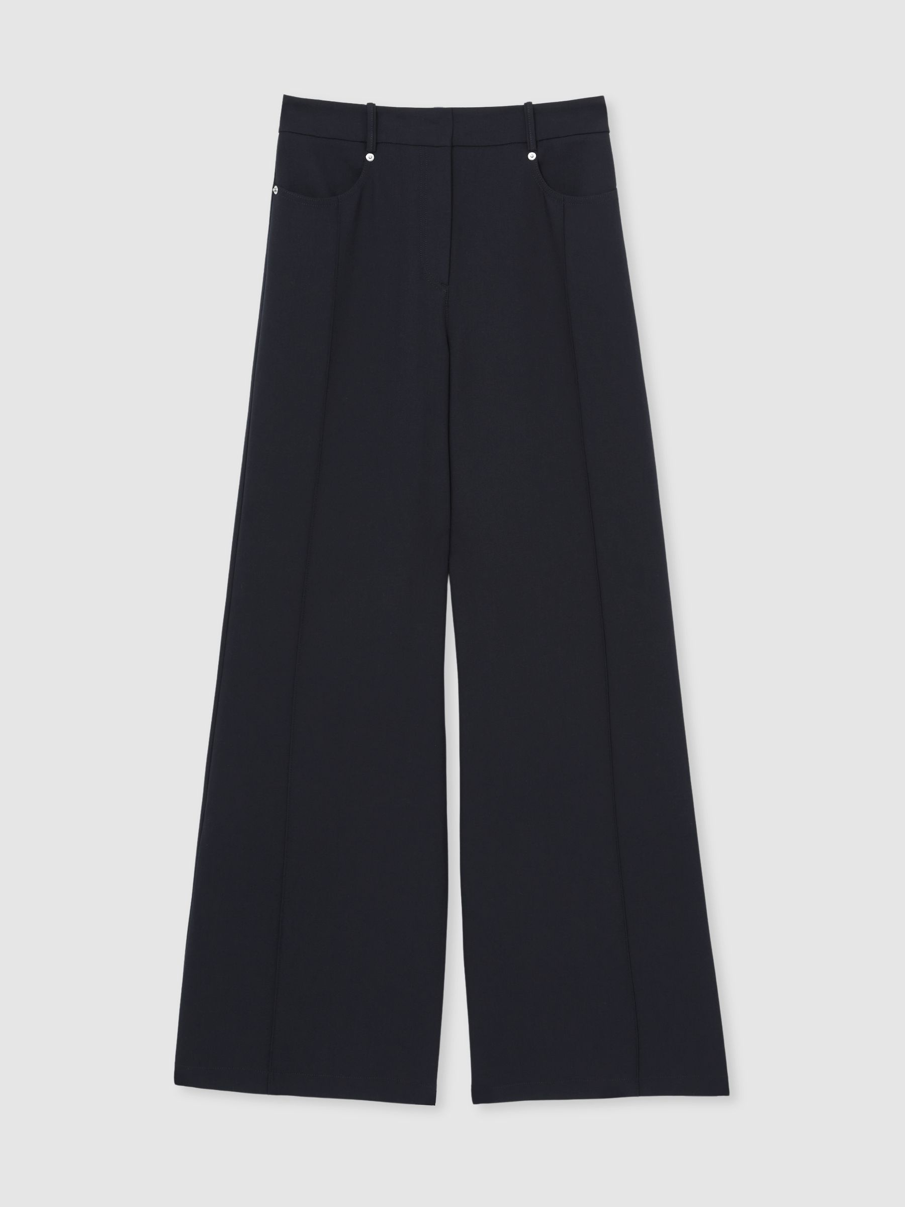 Petite Palazzo Tailored Trousers in Navy