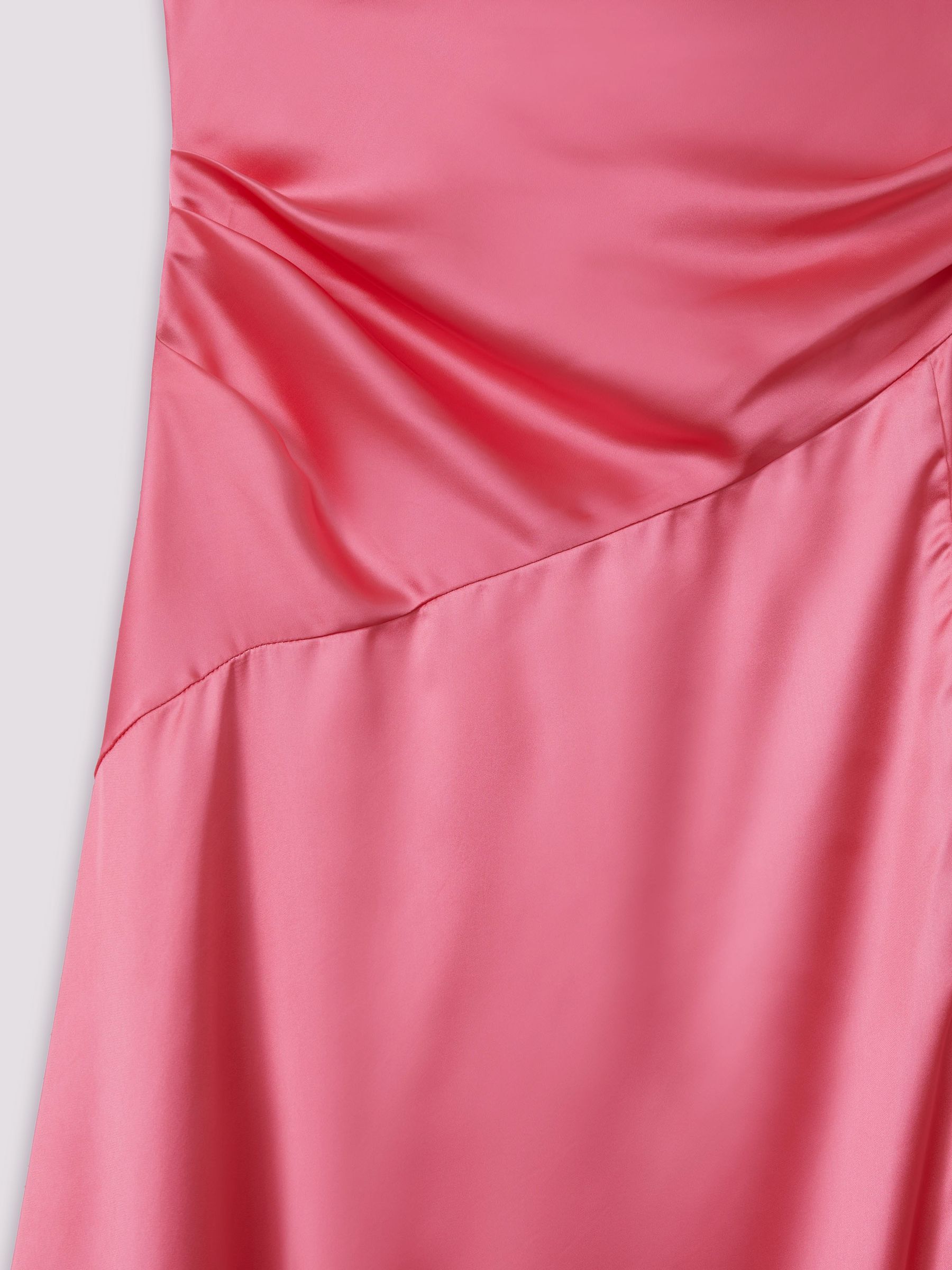 Leo Lin Watermelon Leo Lin Ruched Cowl Neck Satin Maxi Dress