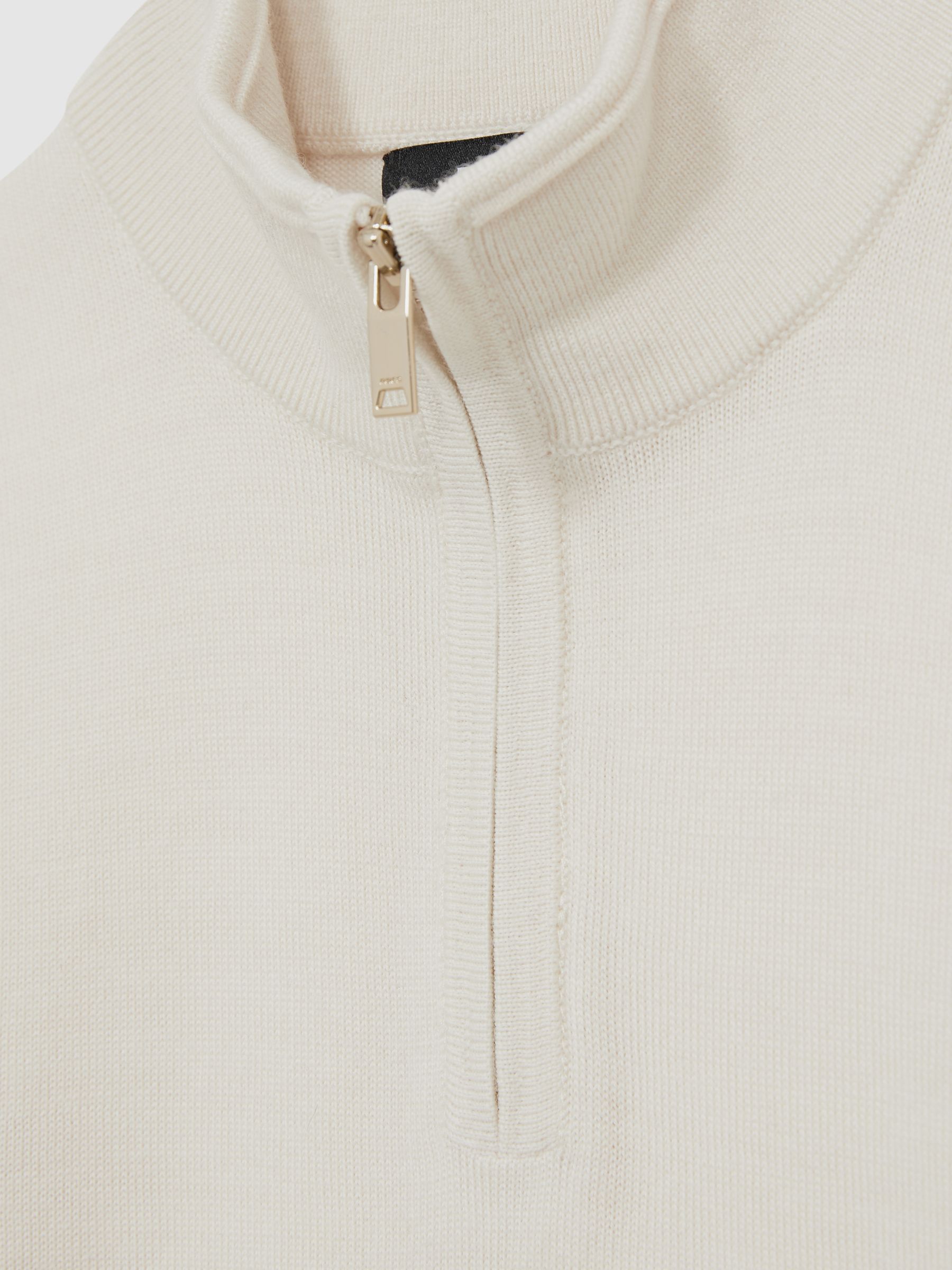 9-13 yrs Merino Wool Half-Zip Funnel Neck Jumper in Snow