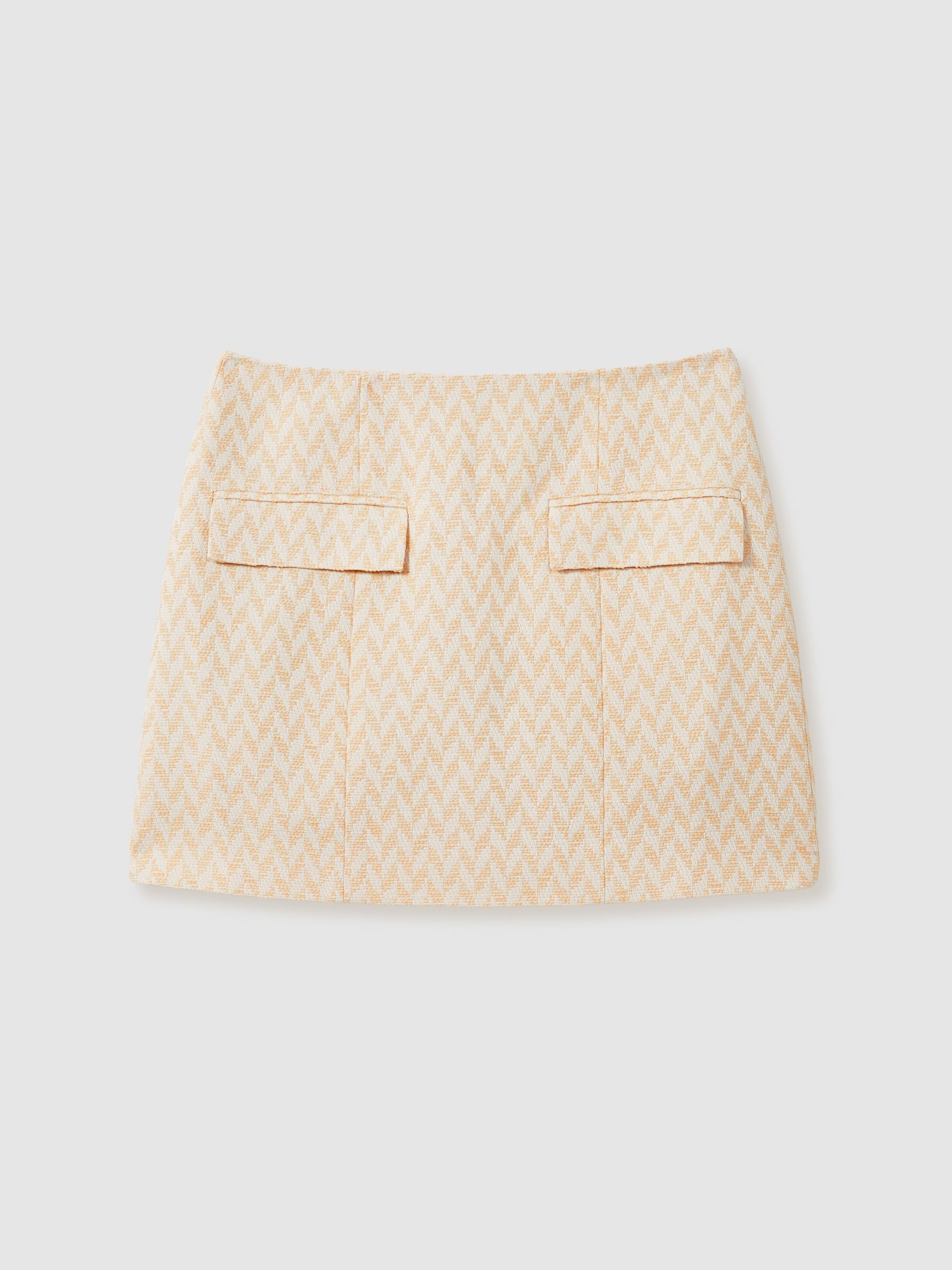 Anna Quan Chevron Weave Mini Skirt in Cream