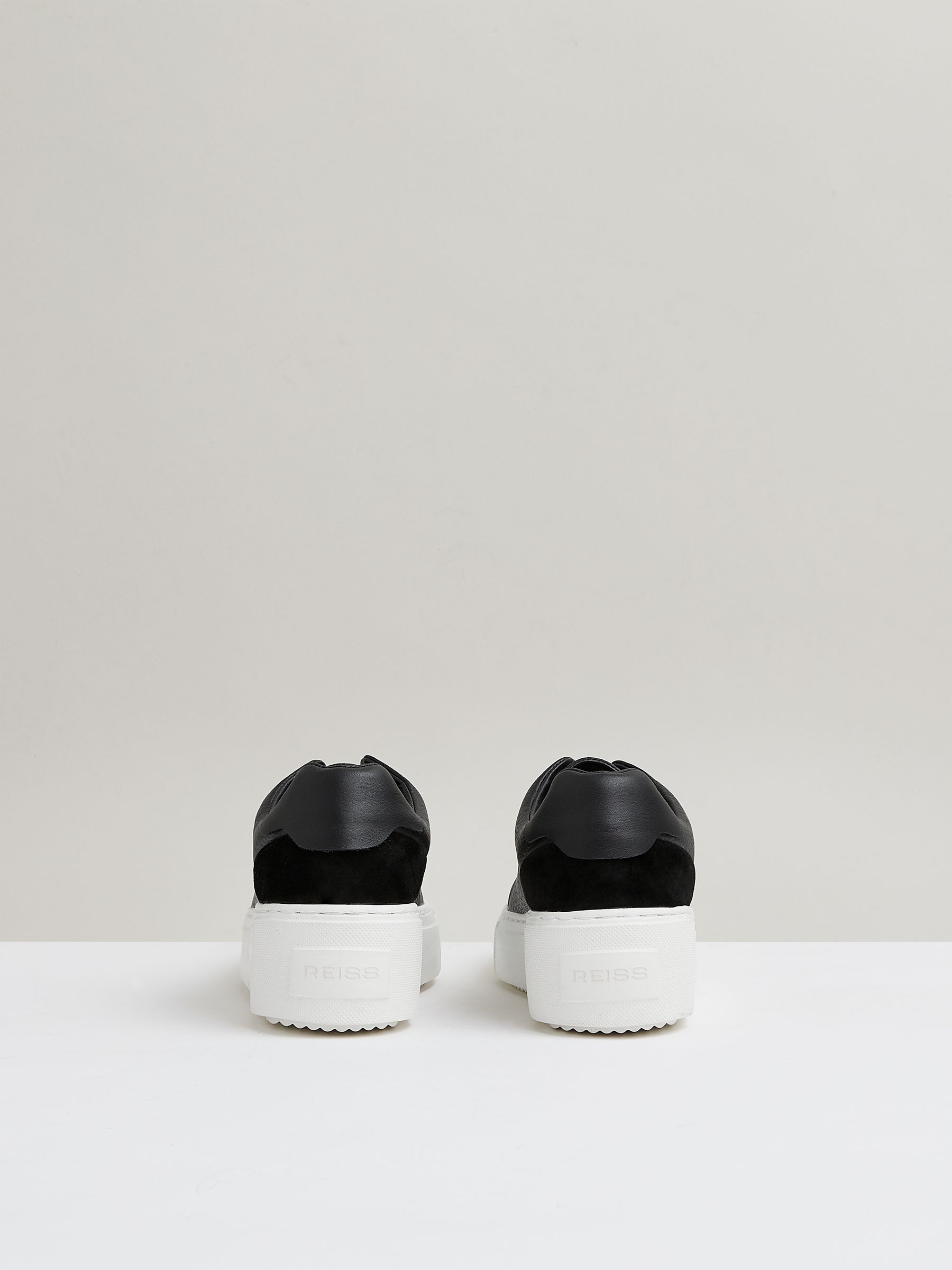 Leather Slip-On Trainers in Black