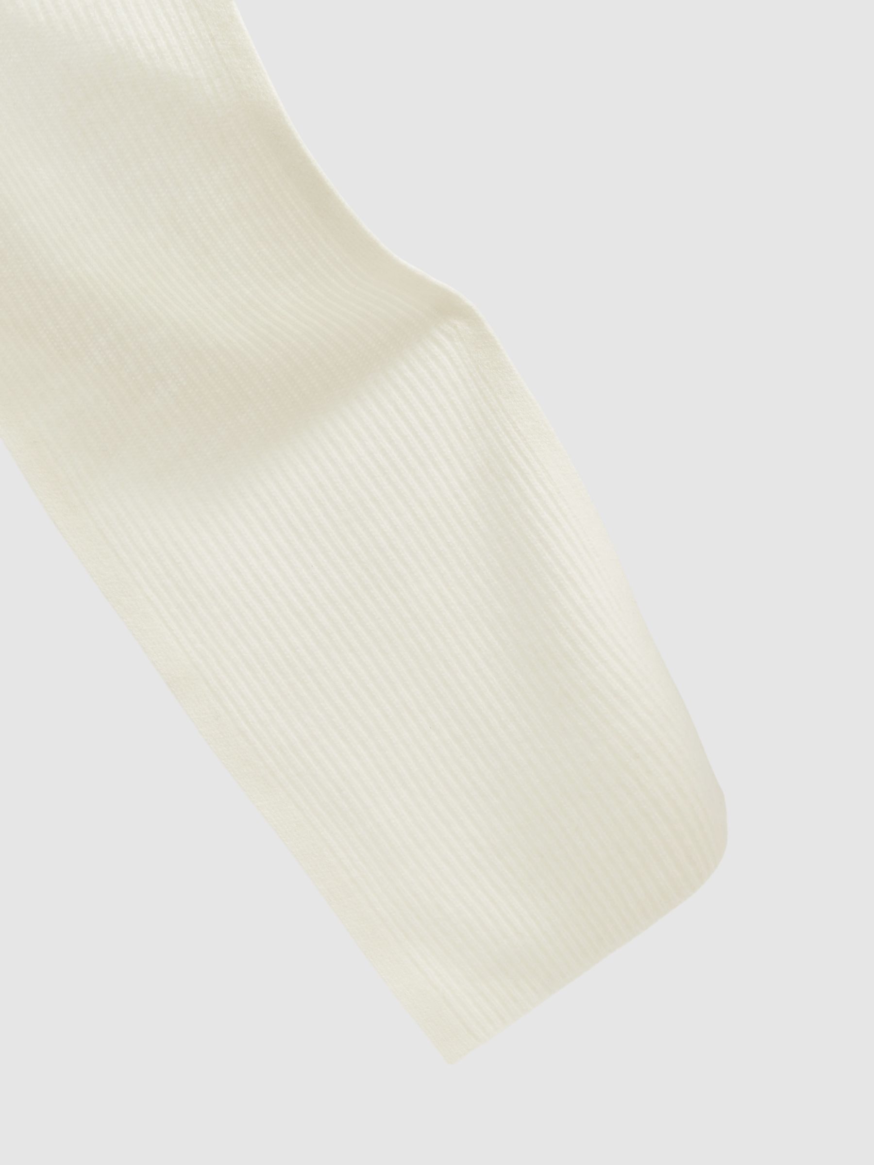 Ribbed Merino Scarf in Off White