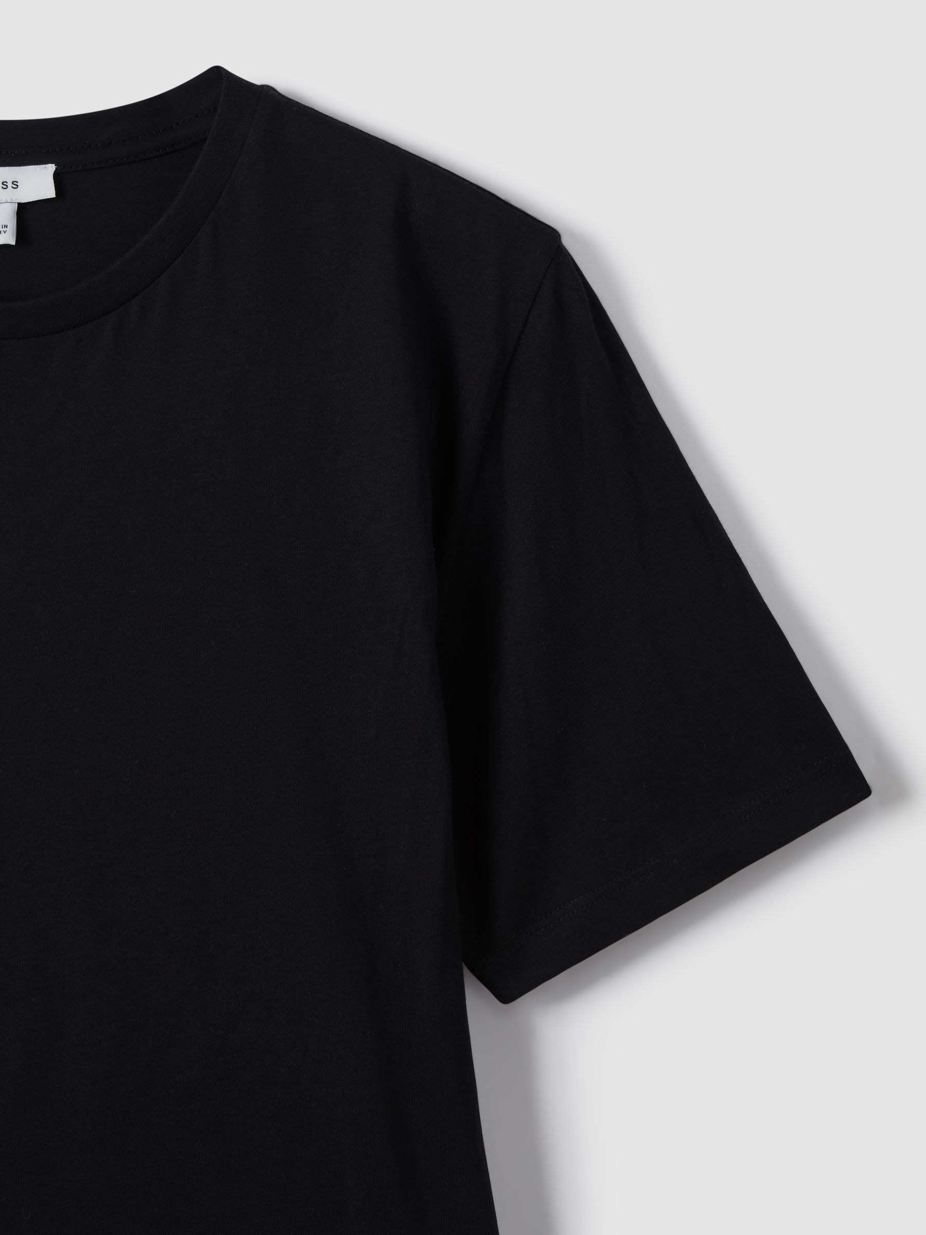 Cotton Crew Neck T-Shirt in Black