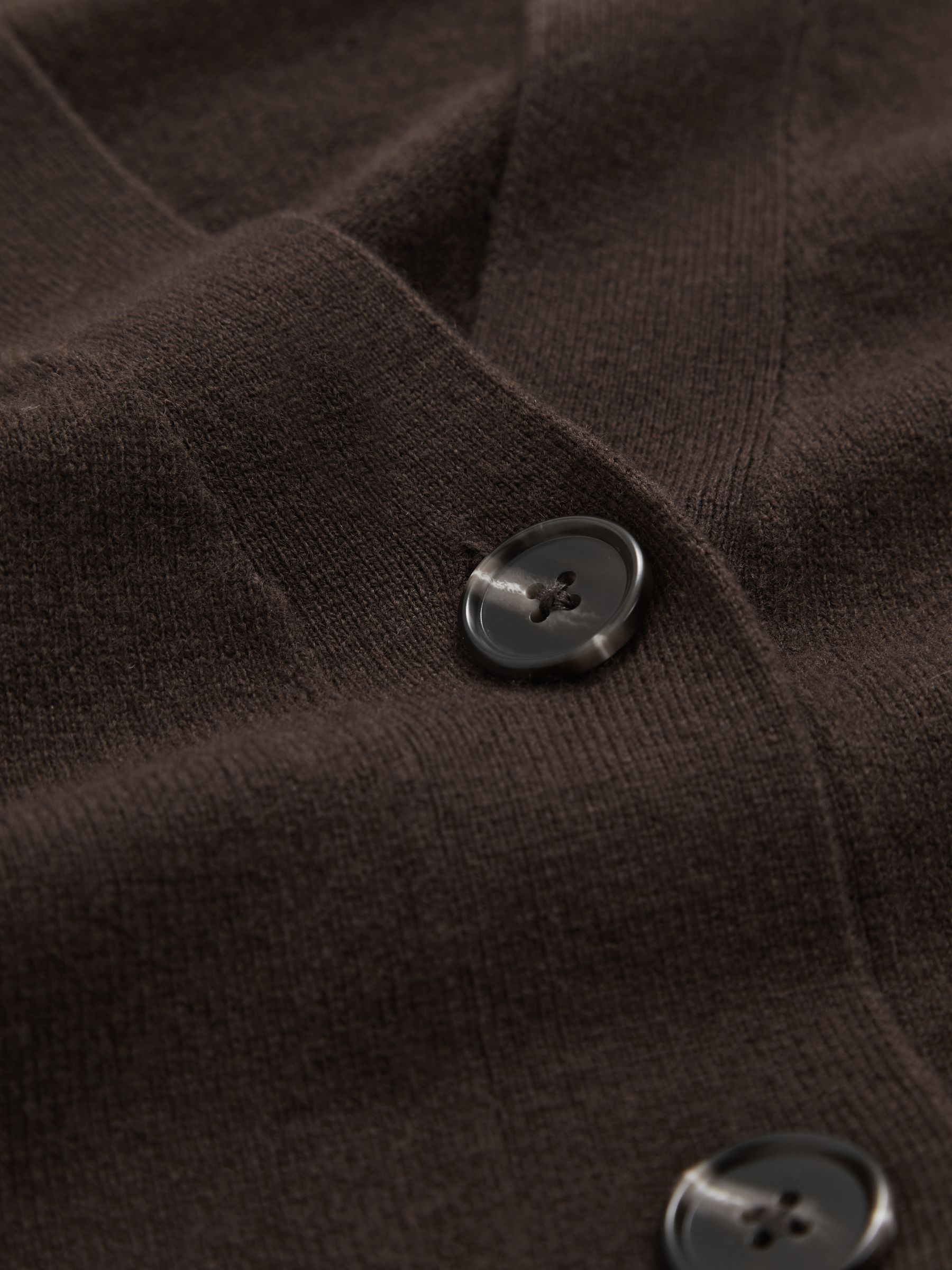 Wool-Blend Fitted Cardigan With Cashmere in Chocolate