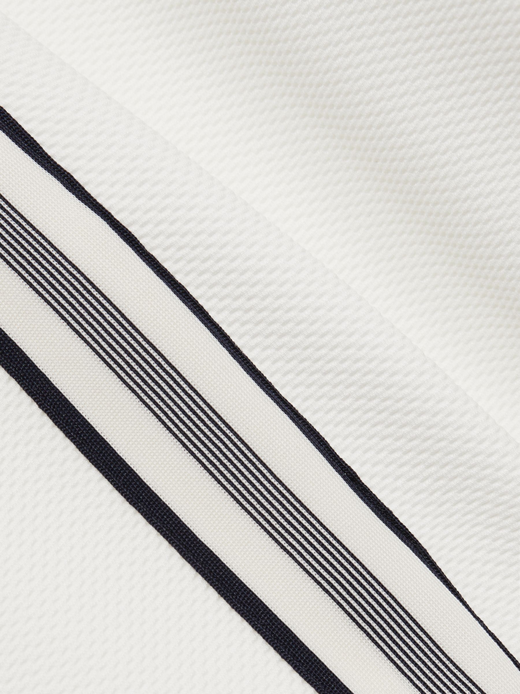 Textured Tape Drawstring Shorts in Off White