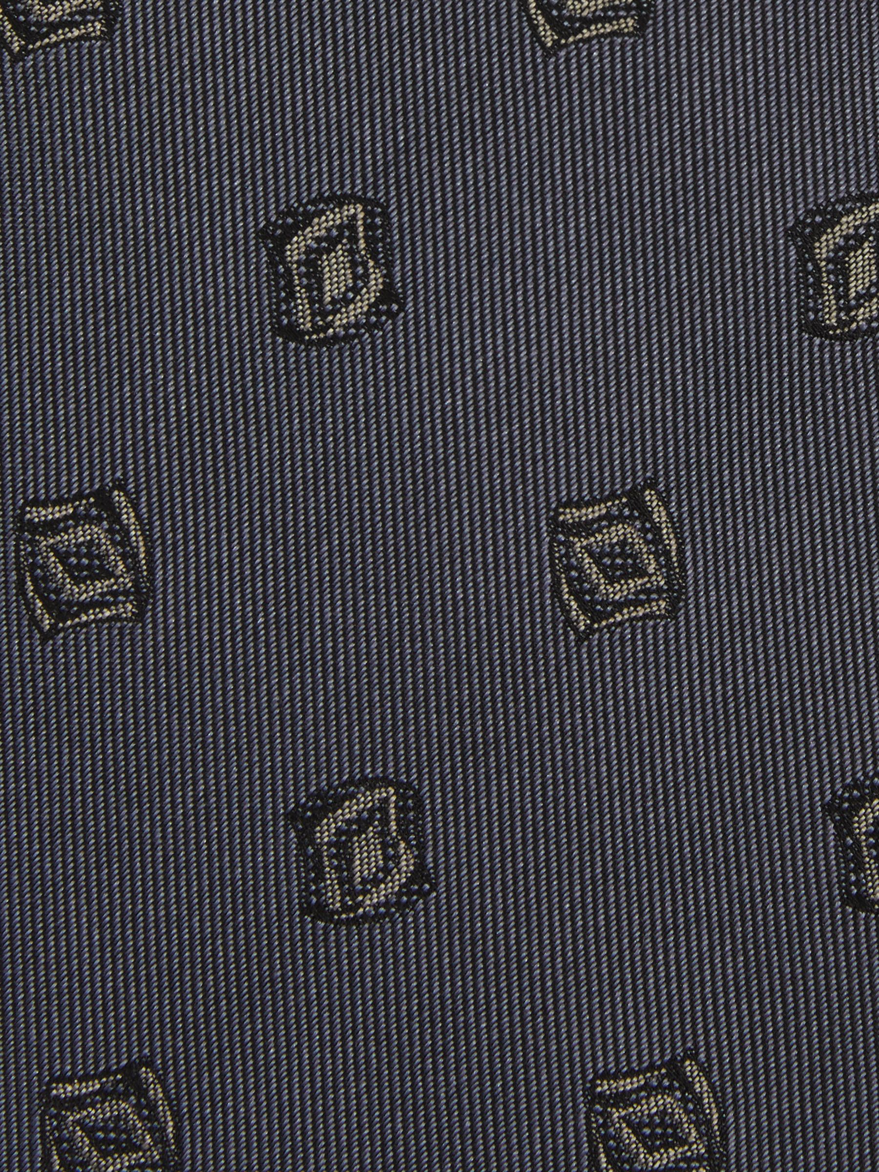 Silk Blend Jacquard Tie in Steel Blue