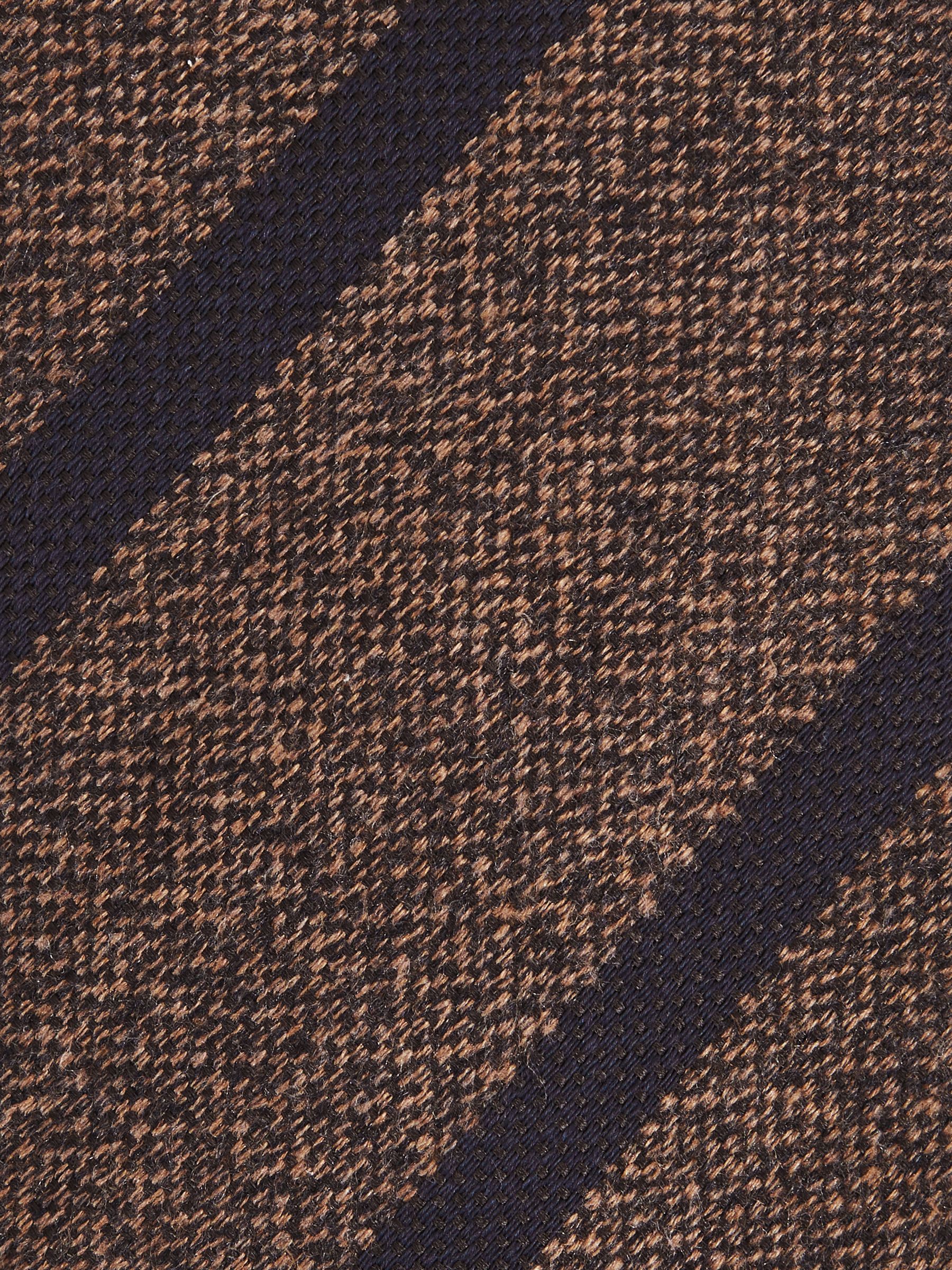 Wool-Silk Striped Tie in Chocolate Brown