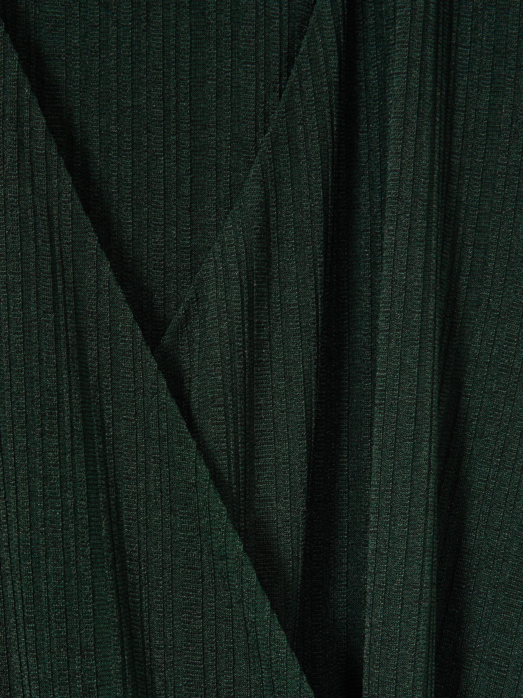 Jersey Wrap-Tie Midi Dress in Green